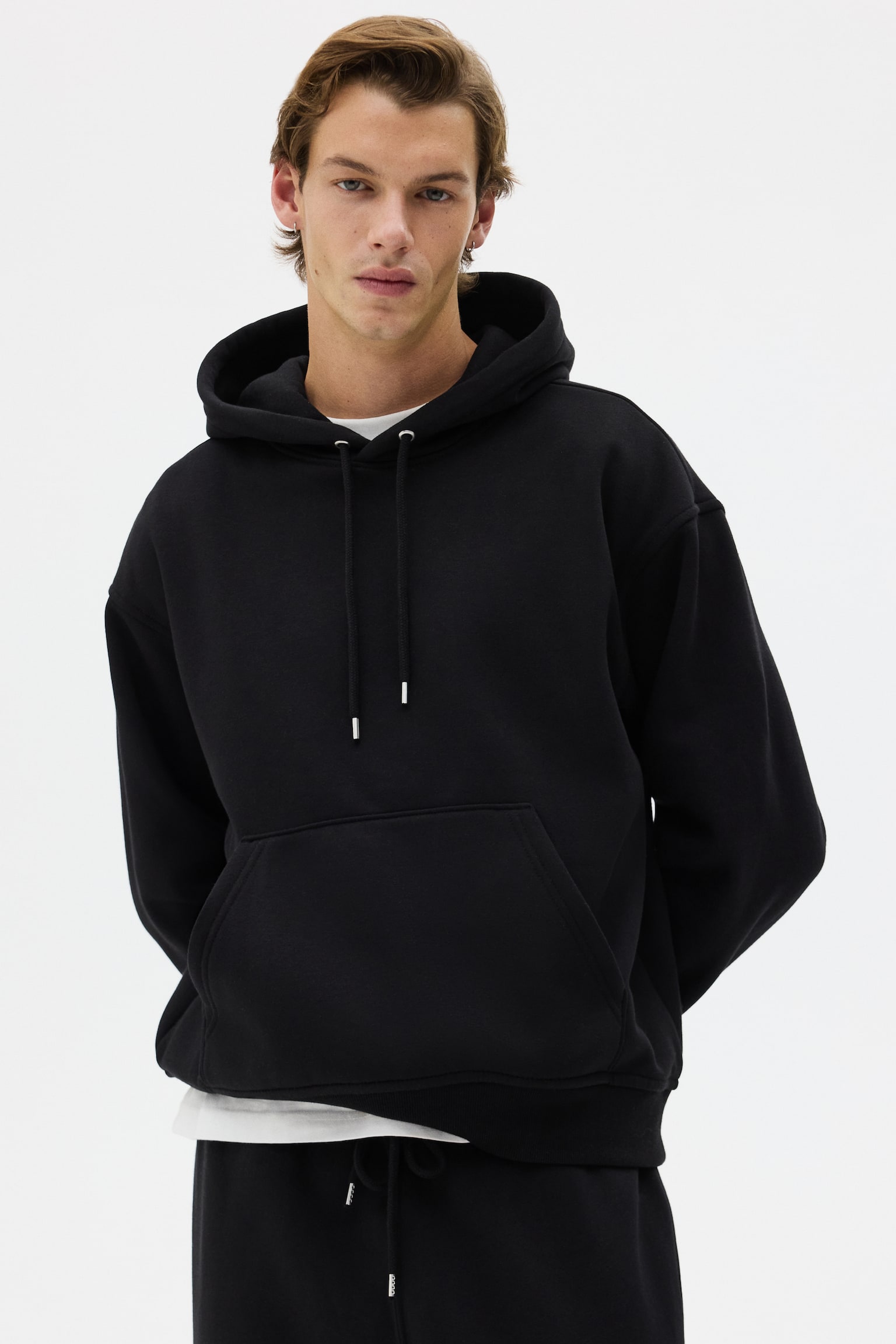 Мужской комплект H&M 2-piece Loose Fit Hoodie and Joggers Set, цвет: Чёрный — фото 4
