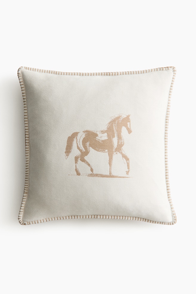 Copricuscino con motivo - Beige/cavallo/Nero/cavallo - 1