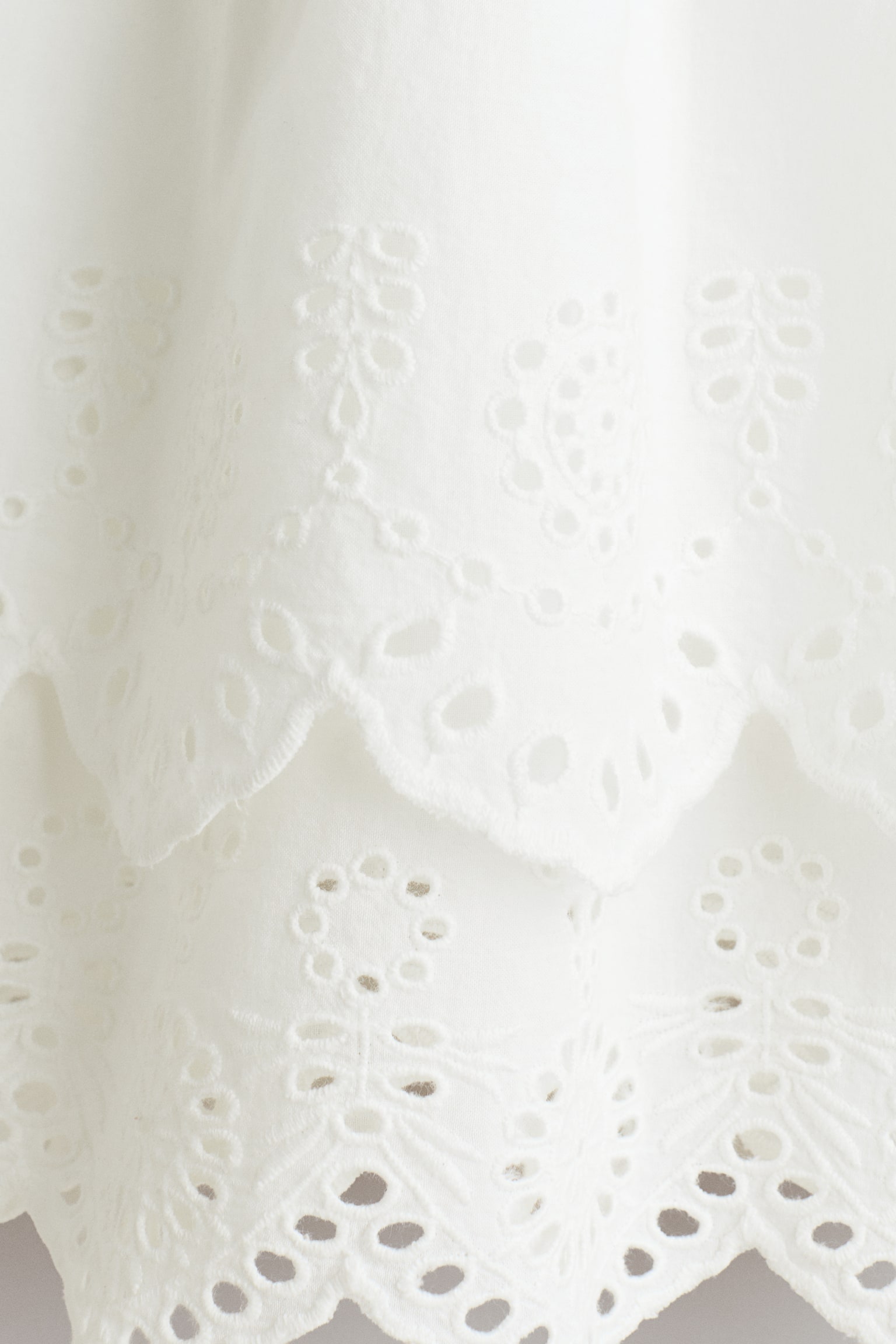 Vestido de algodón con bordado inglés-Blanco - 3