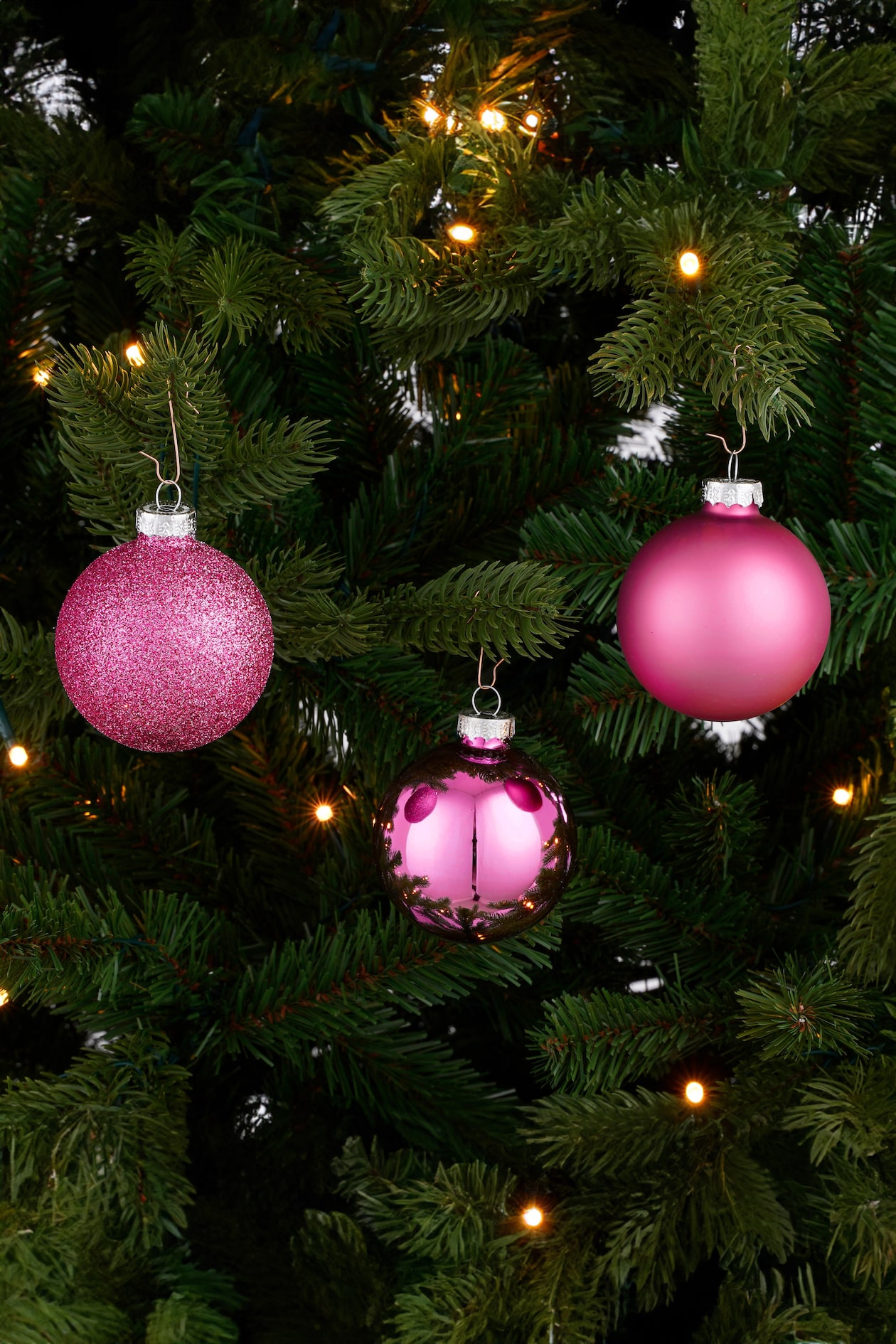 Glazen kerstballen Fuchsia HOME H&M NL