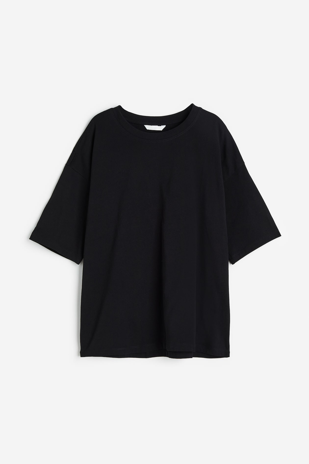 Oversized T-shirt - Round Neck - Short sleeve - Black - Ladies | H&M US