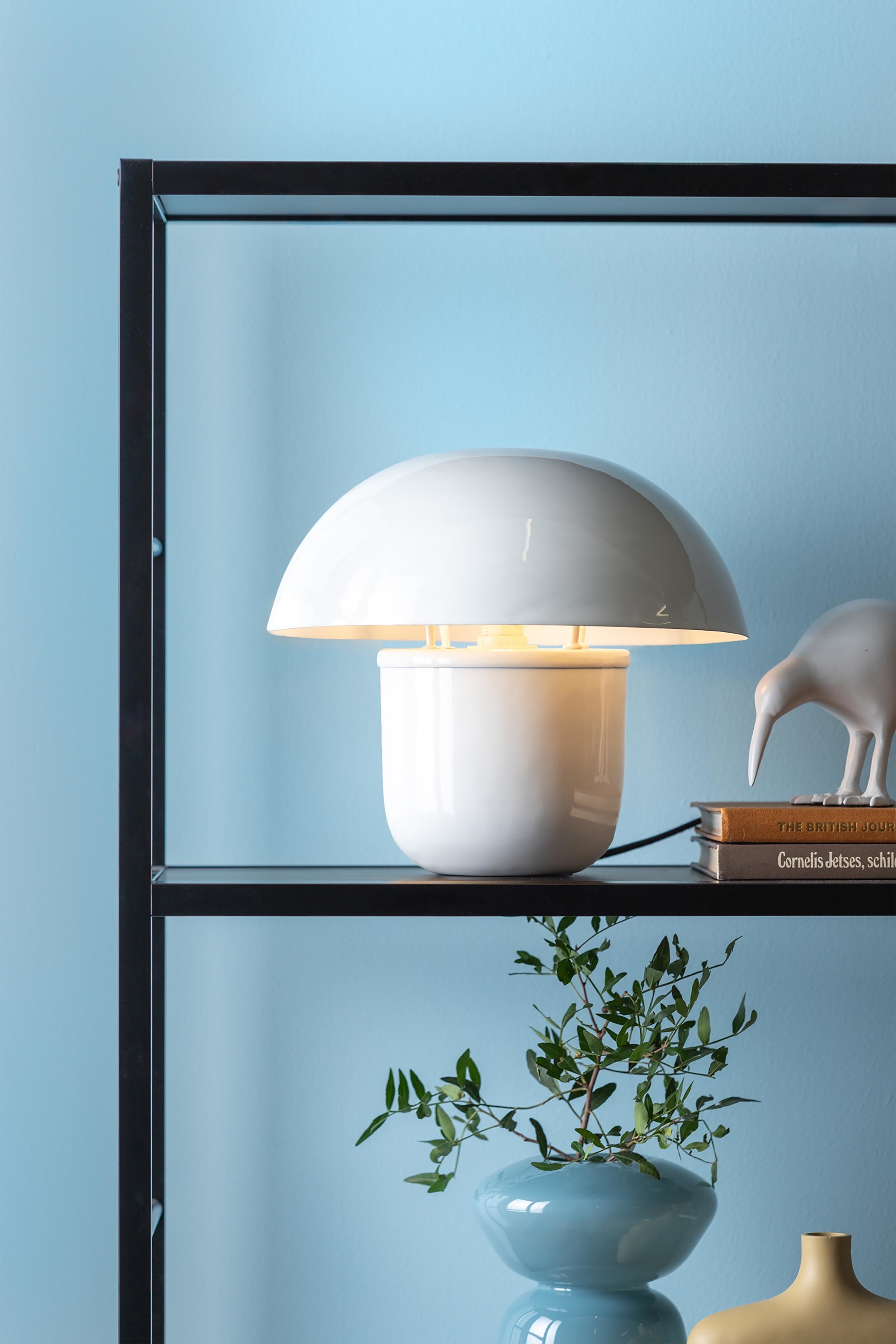 Fat Mushroom Table Lamp - Blanc/Jaune Miel/Noir/Ocre Rouge/Vert Jungle/Bleu Brumeux/Gris Chaud/Marron Clair