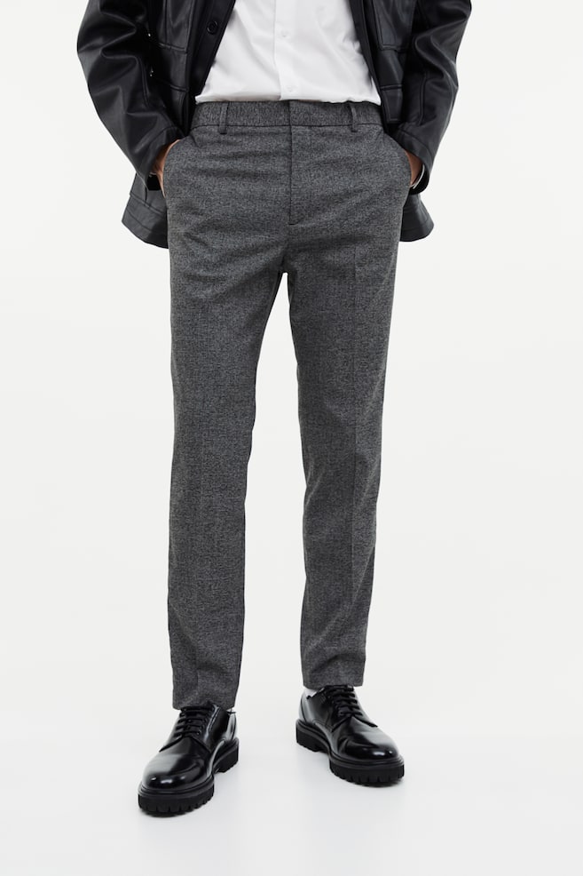 Slim Fit trousers - Dark grey marl/Black/Light grey/Checked/Light greige/Checked/dc - 7