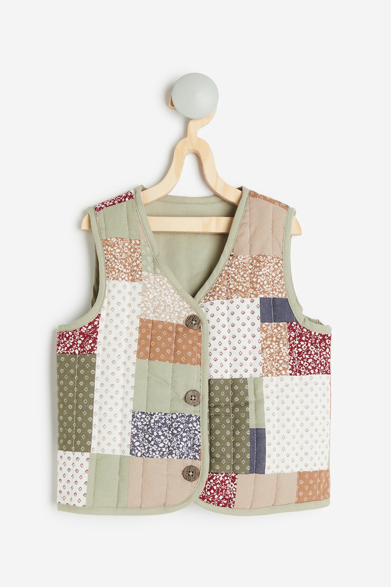 Quilted Vest - Light green/patterned - Kids | H&M US