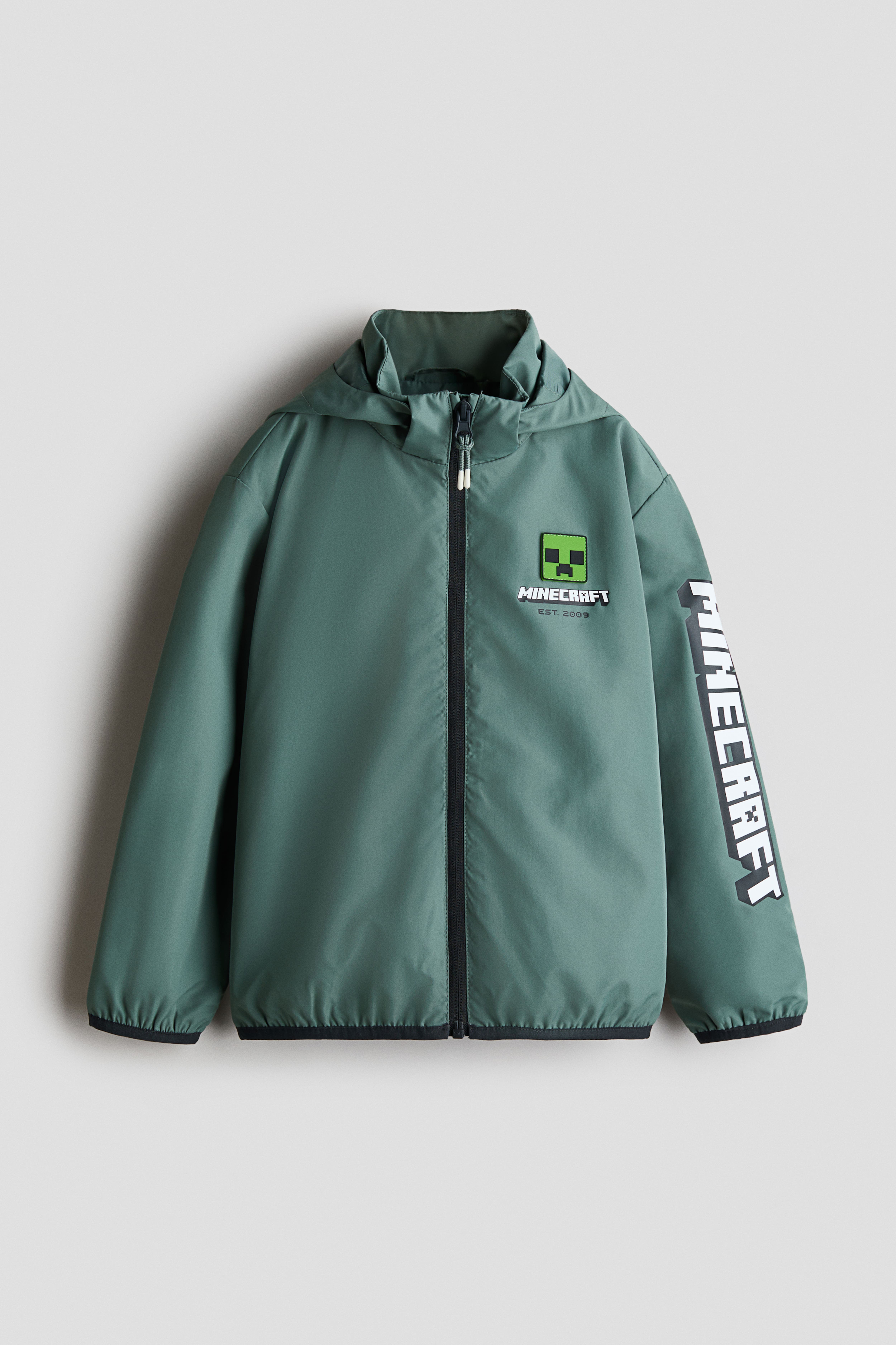 Hooded Motif Windbreaker with