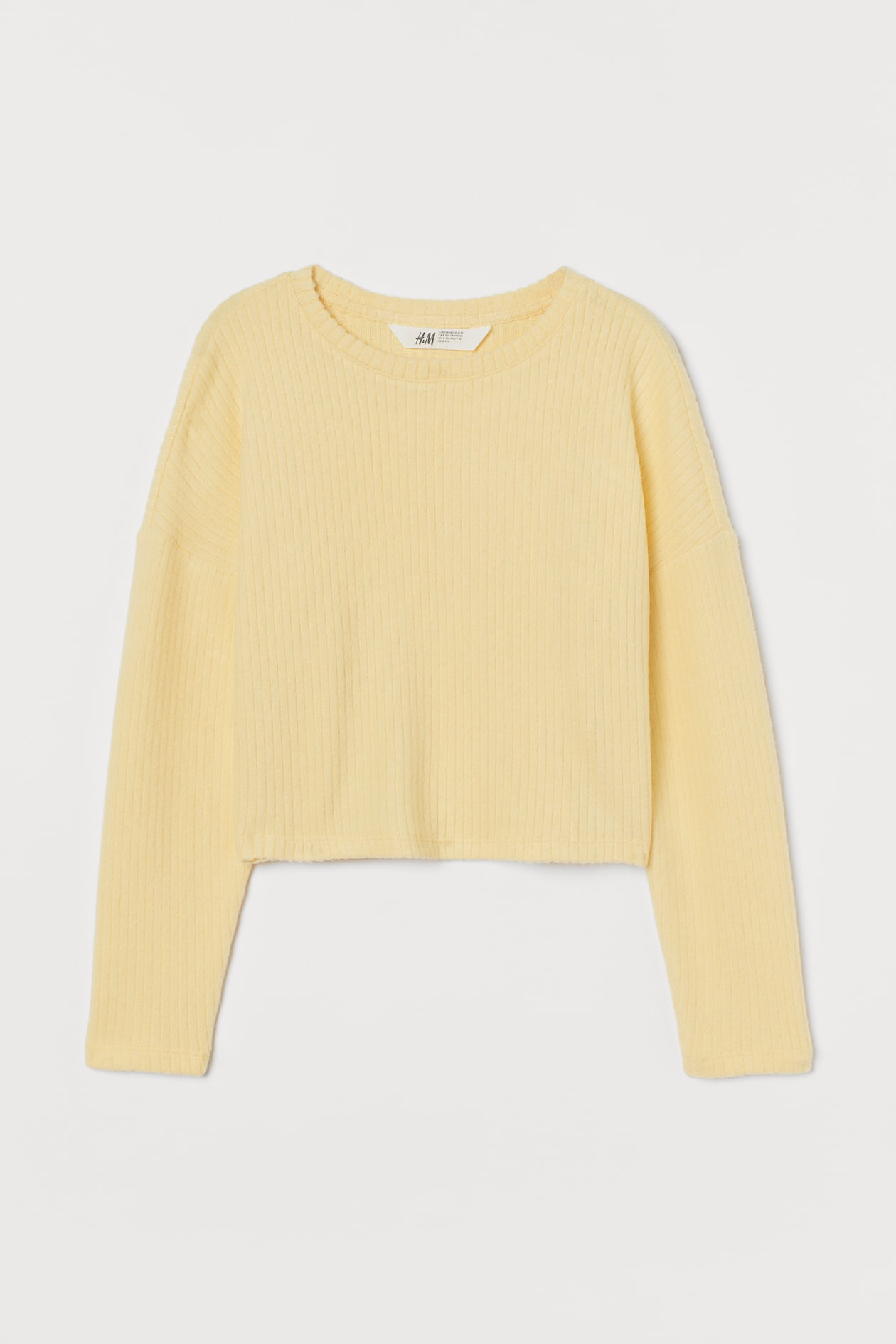 Boxy jumper - Round neck - Long sleeve - Light yellow - Kids | H&M GB