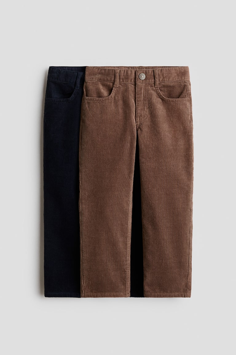 Dva para pantalonica od rebrastog pamučnog somota