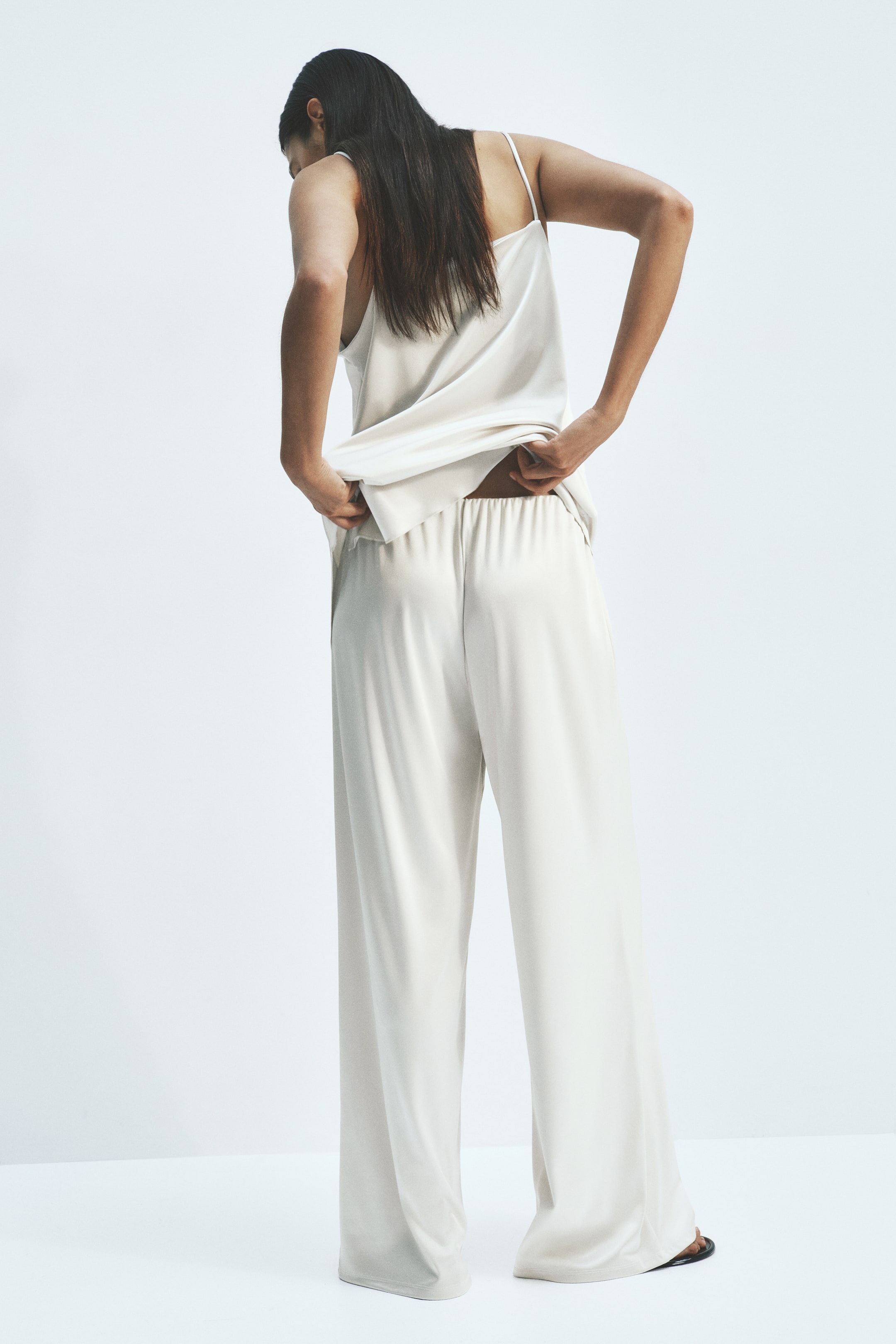 Pantalon texturé avec taille élastique