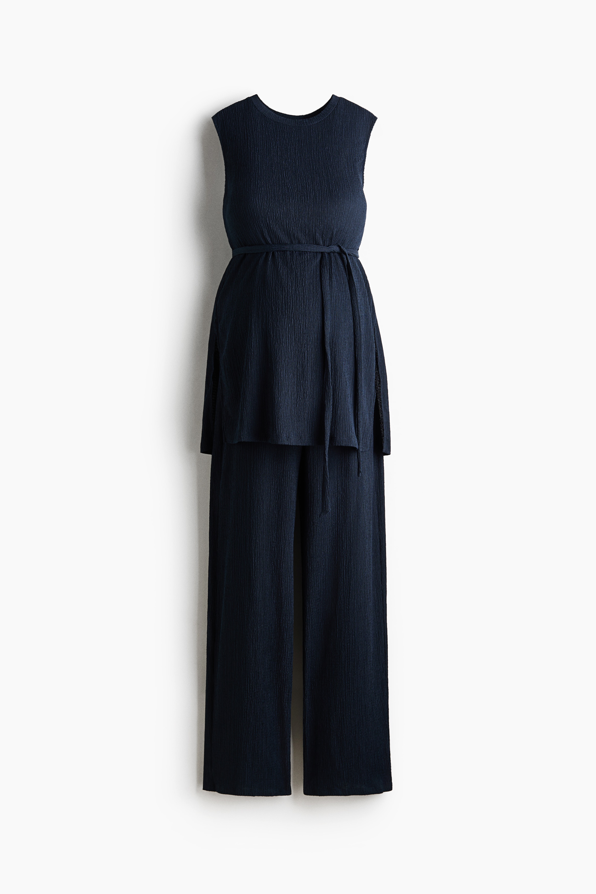 MAMA 2-piece Textured Jersey Set - Navy blue/Beige/striped