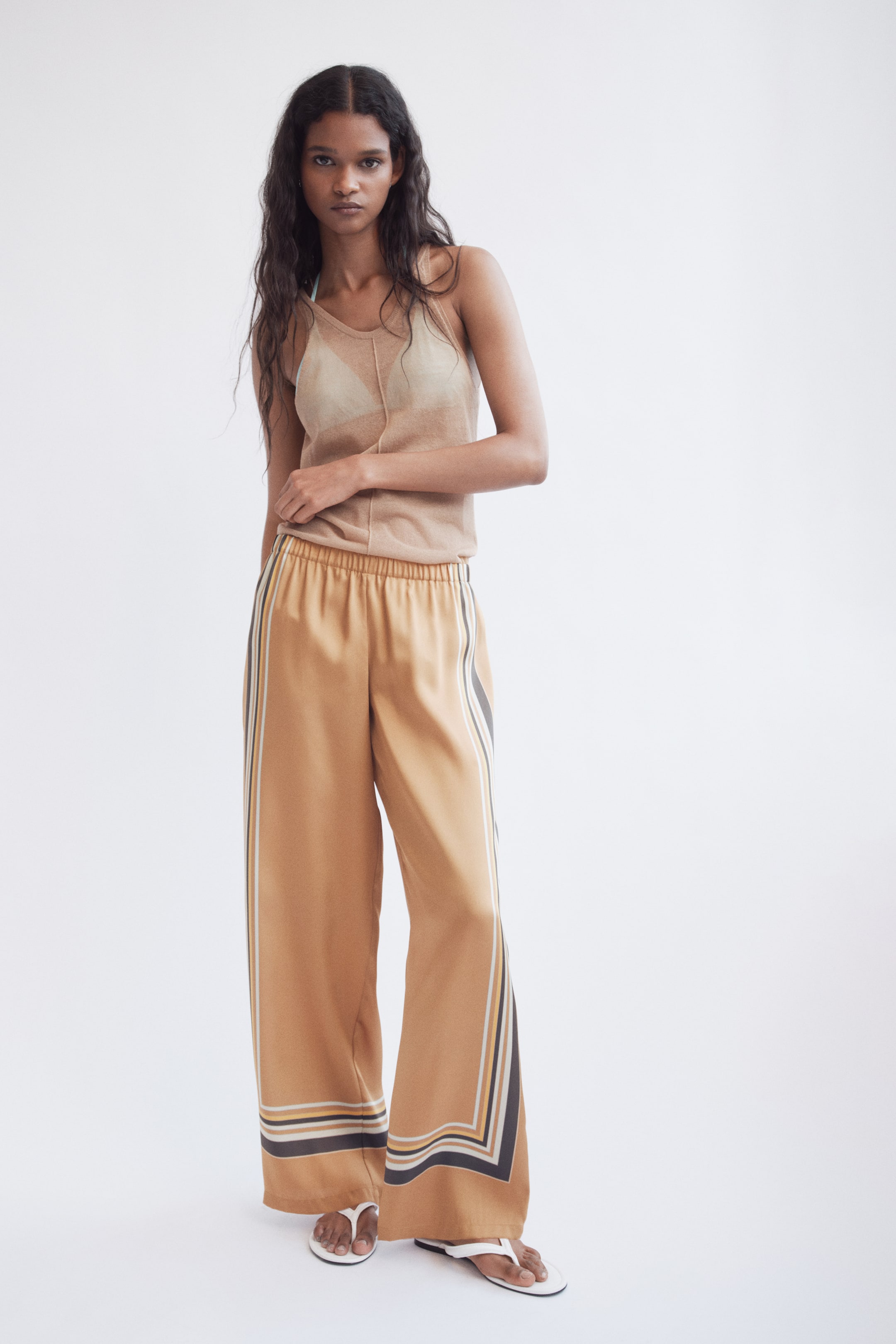 Wide-Leg Satin Pants