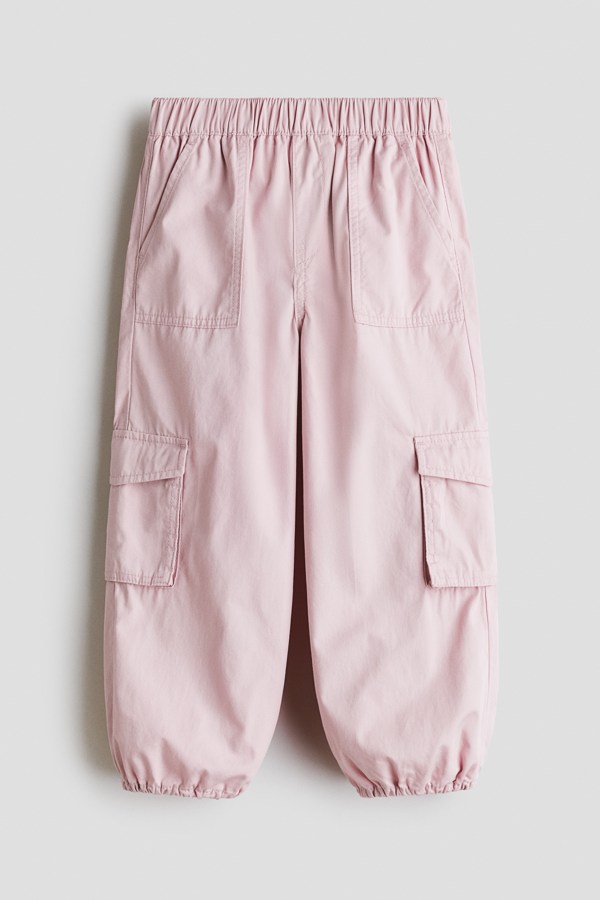 Cotton cargo joggers - Powder pink/Black/Dark dusty blue