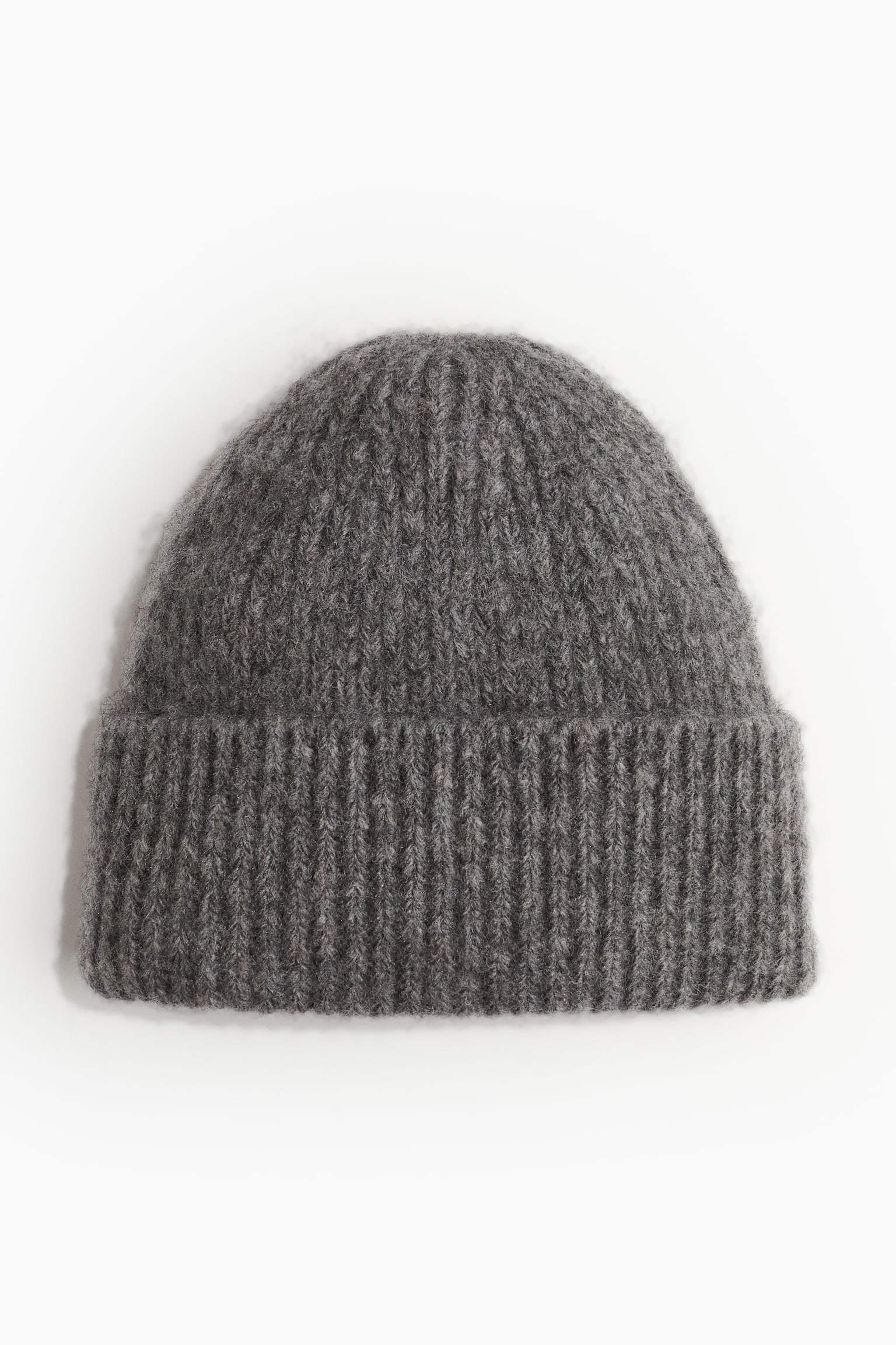 Rib-knit beanie - Dark grey/White/Pale pink - 2