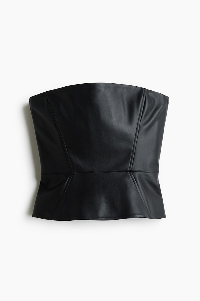Bandeau-Top mit Coating - Schwarz - 1