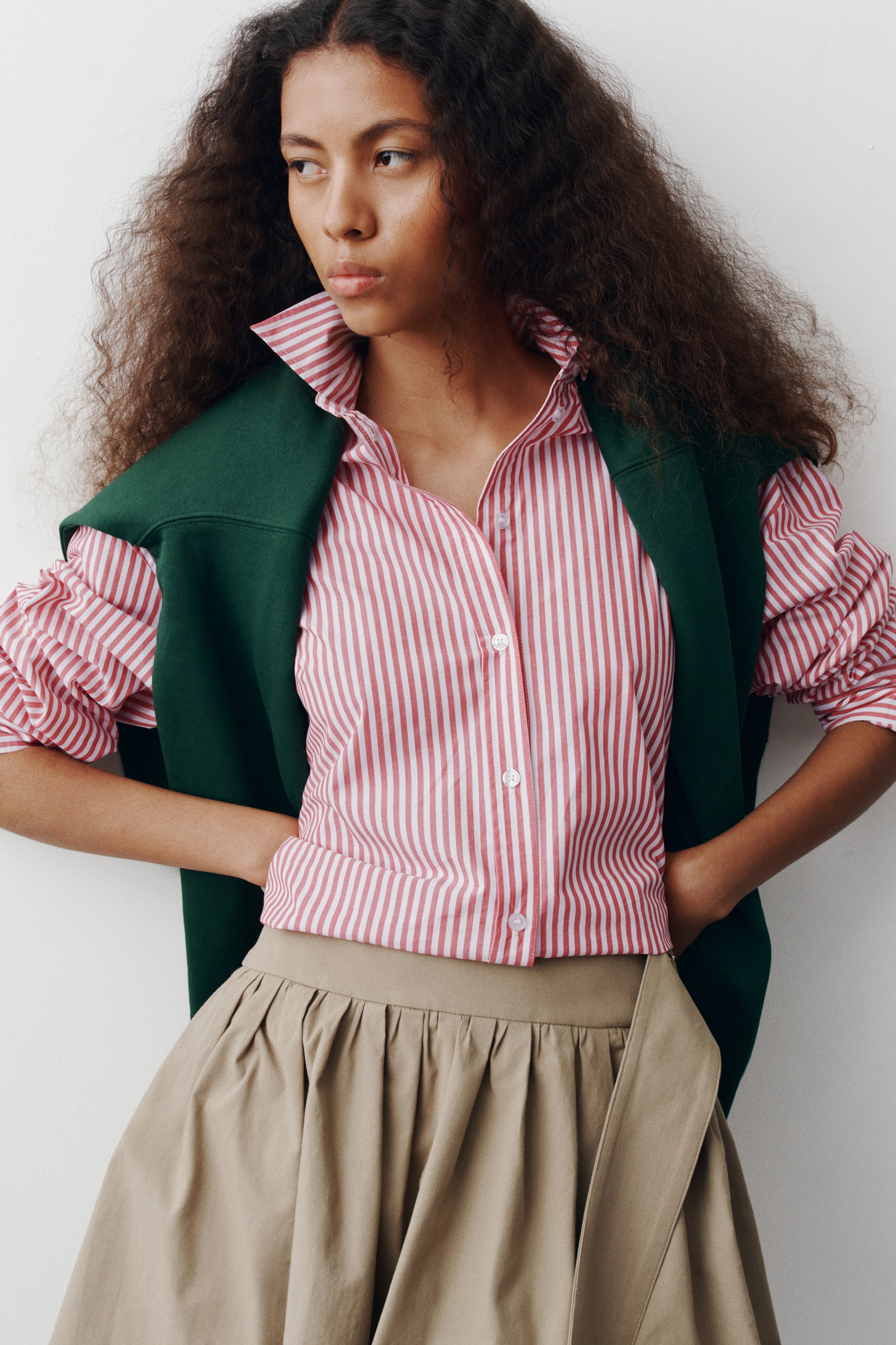 View larger image: Oversized Shirt - Red/striped - Ladies | H&M CA 1