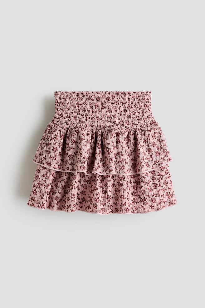 Saia de folhos estampada - Rosa seco/Floral/Azul marinho/Floral - 1