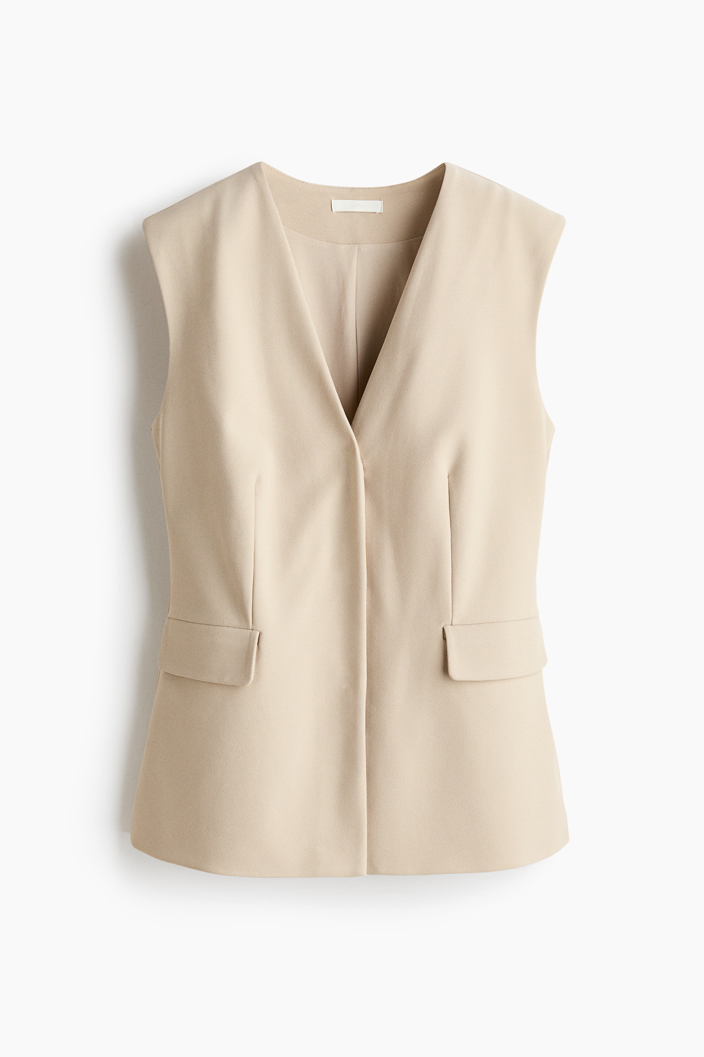Jersey waistcoat - Light beige/Burgundy