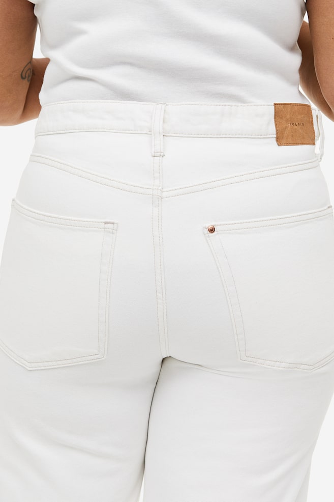 H&M+ Loose Straight High Jeans - White - 5