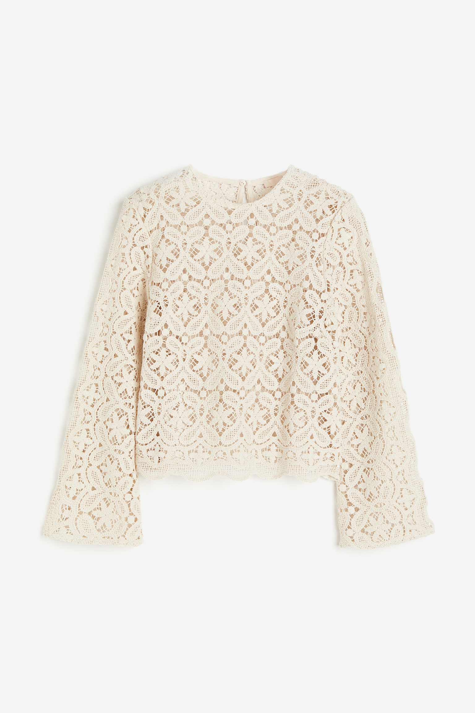 Lace Blouse - Cream/Black - 2