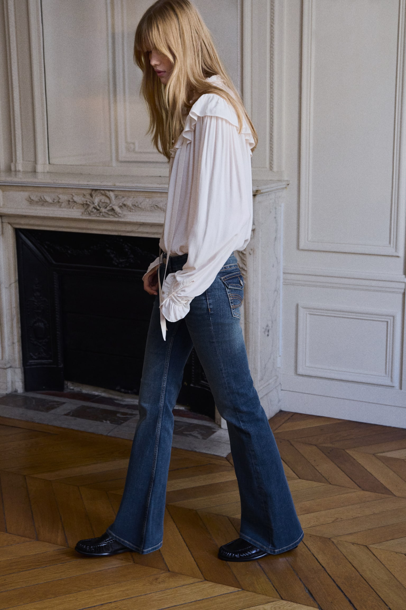 Flared Low Jeans - Albastru-denim închis/Albastru-denim/Albastru-denim prespălat - 3