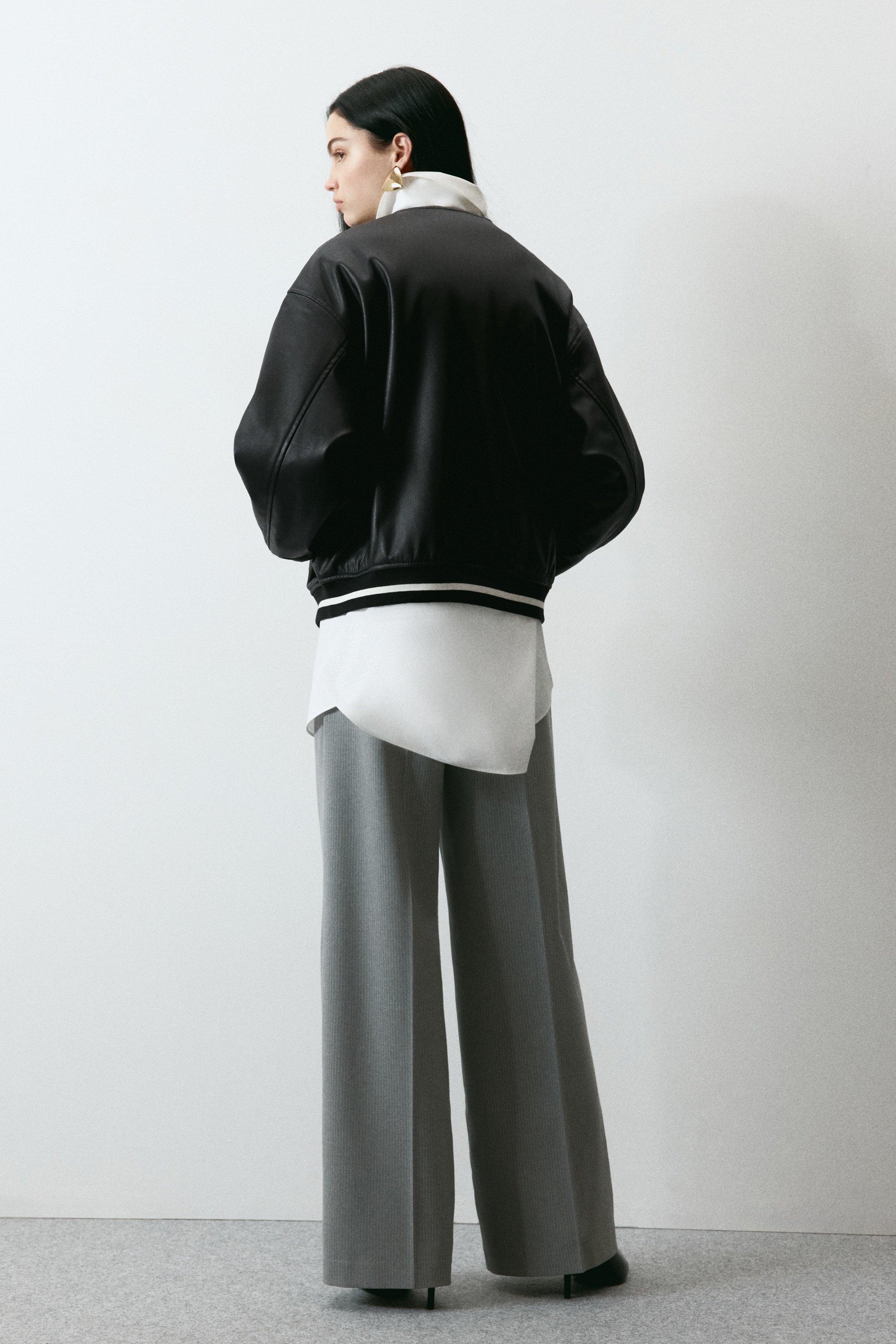 Coated bomber jacket