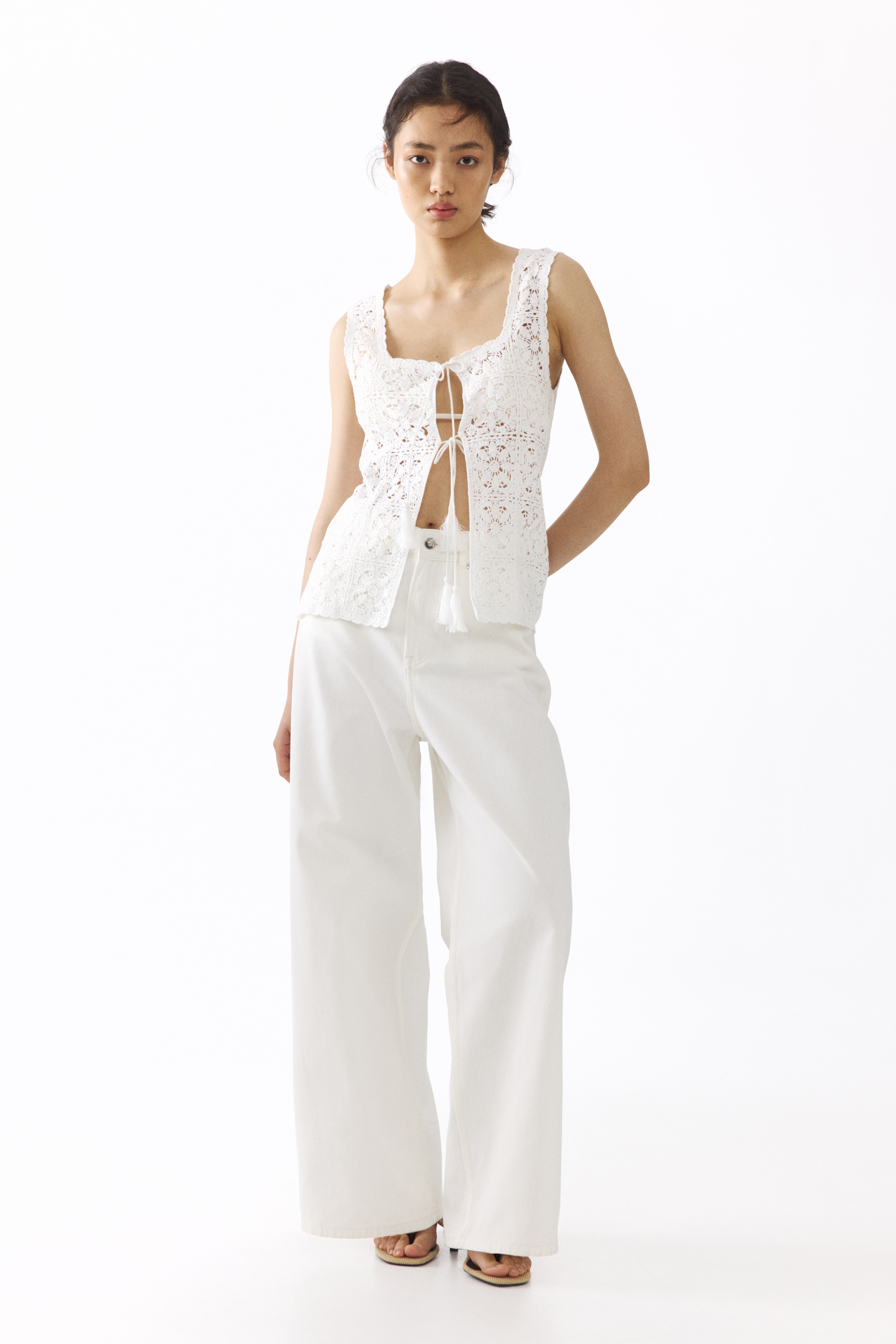 Tie-Front Pointelle-Knit Top from H&M - $39.99