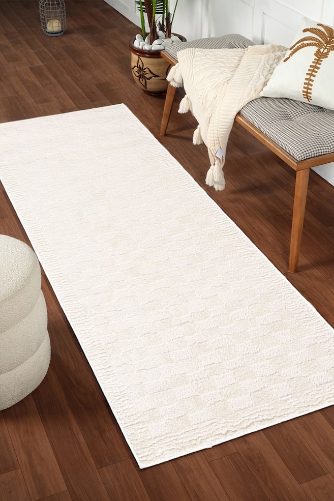 Freud Modern High Pile Checkboard Rug - Ivory/Brown - 1