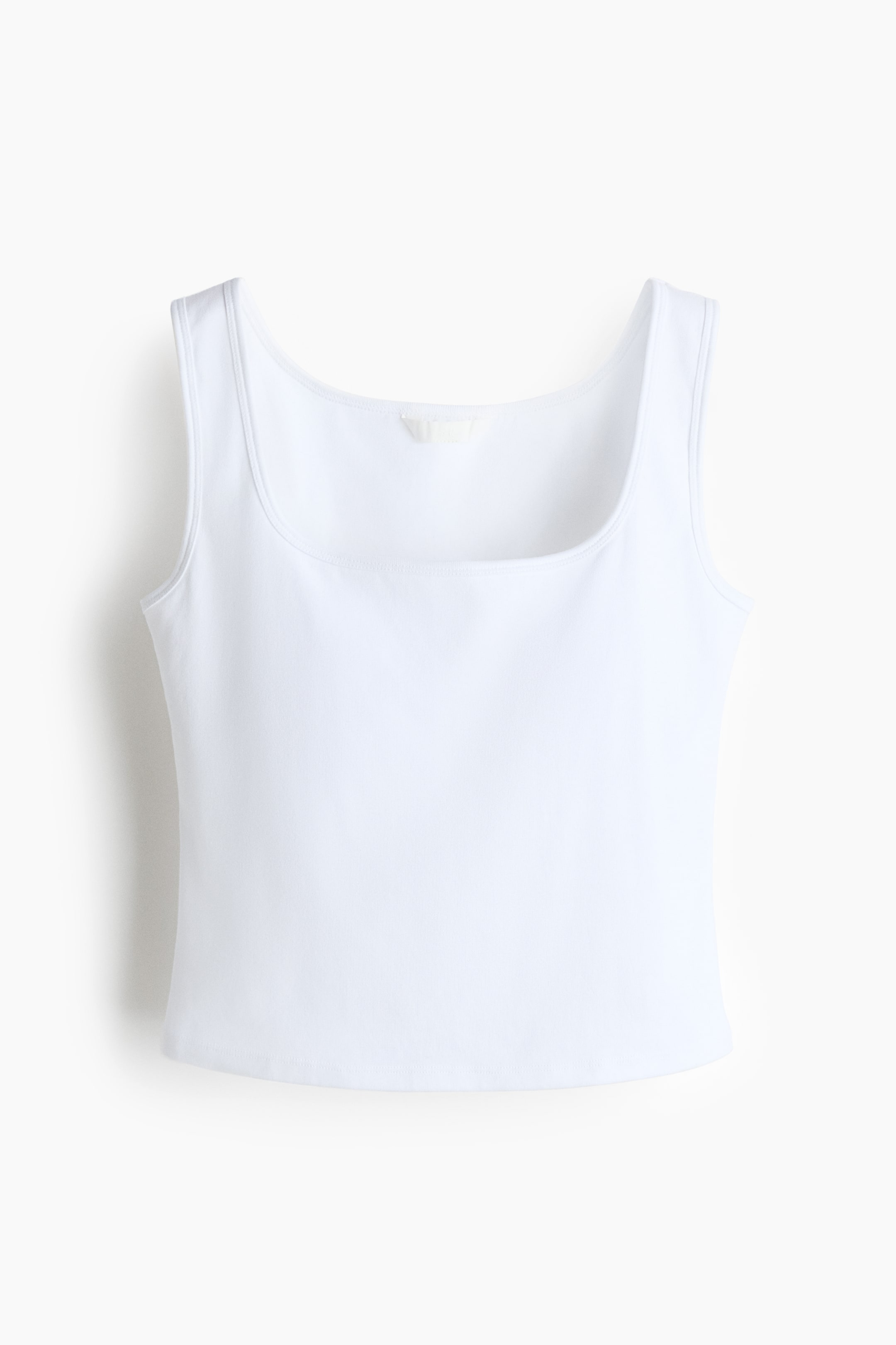 拡大画像を表示: Integral-bra cotton vest top - White - レディース | H&M JP 1
