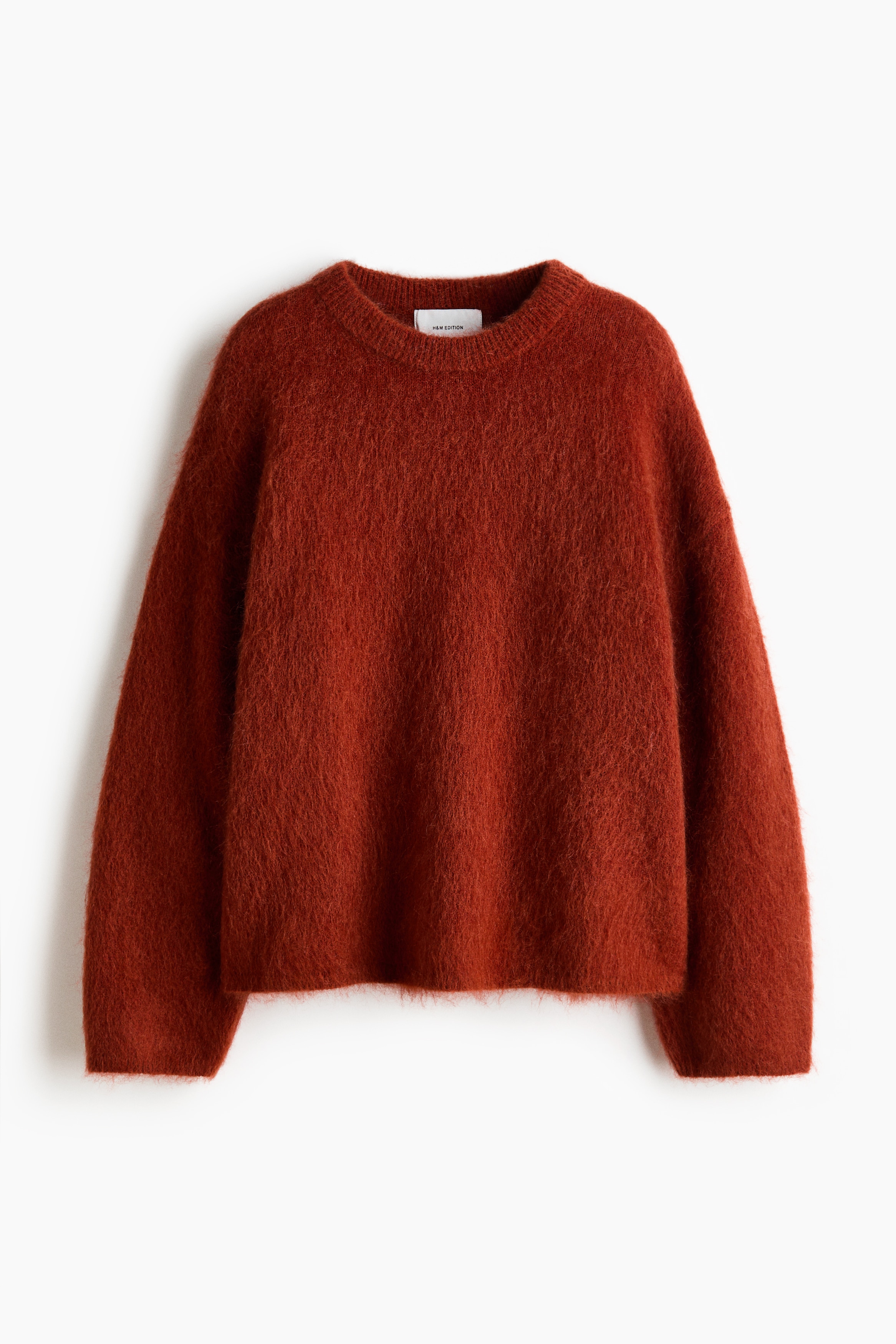 Oversized trui van mohairmix - Gebrand oranje/Lichtbeige/Zwart/Groen/Donkerbeige/Feloranje/Mosterdgeel/Donkerbruin/Rood/Donkergrijs