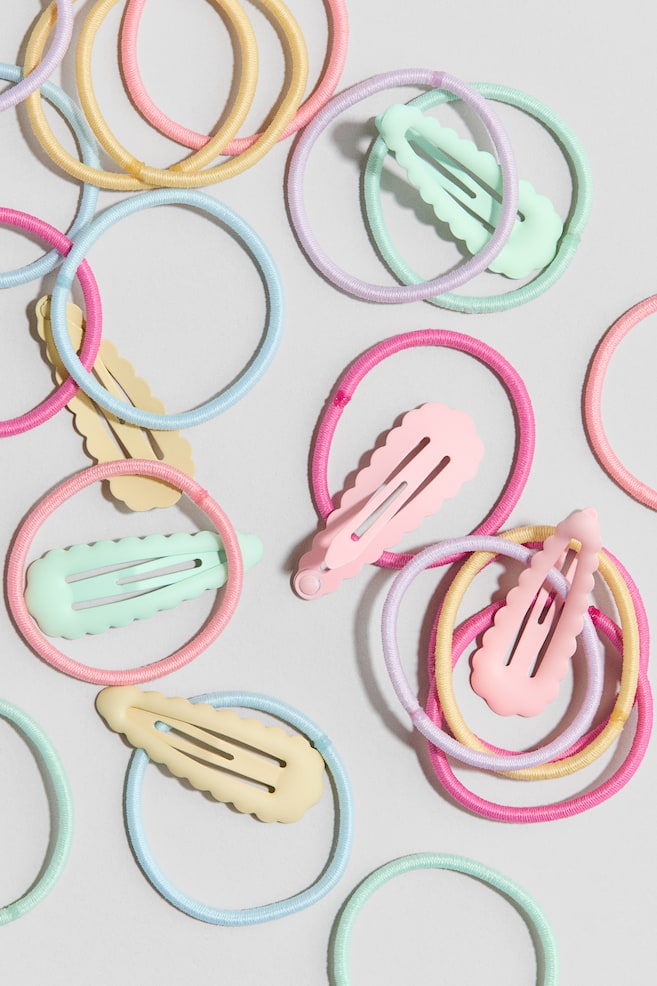 26-piece hair set - Light yellow/Light pink - 2