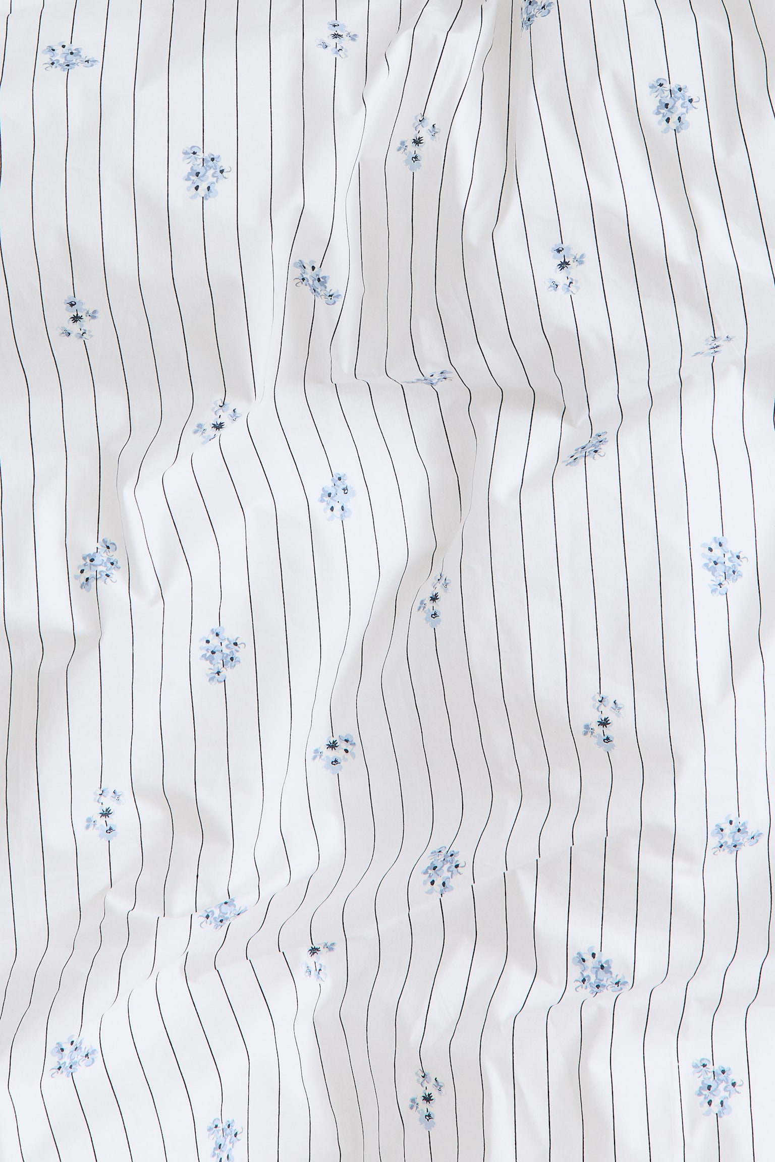 Cotton percale double/king duvet cover set - White/Floral - 3