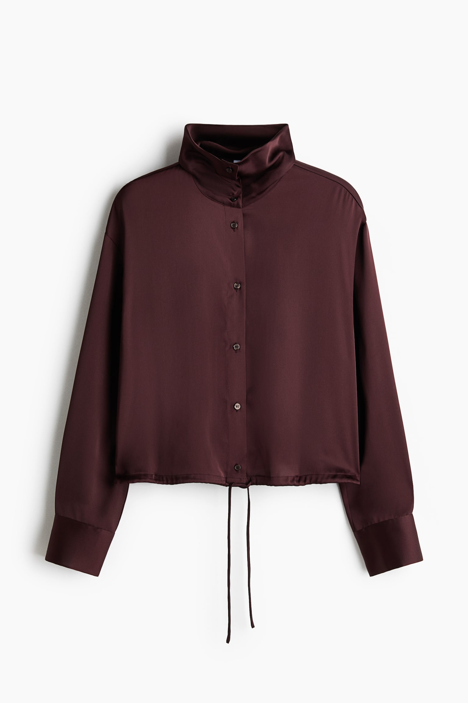Satin shirt - Rust brown/Navy blue - 1