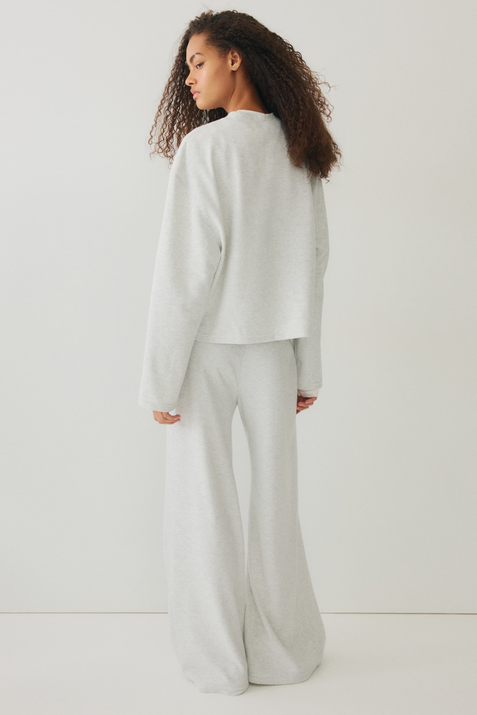 2 Parçalı Jarse Üst ve Pantolon Set - Light grey marl - 3