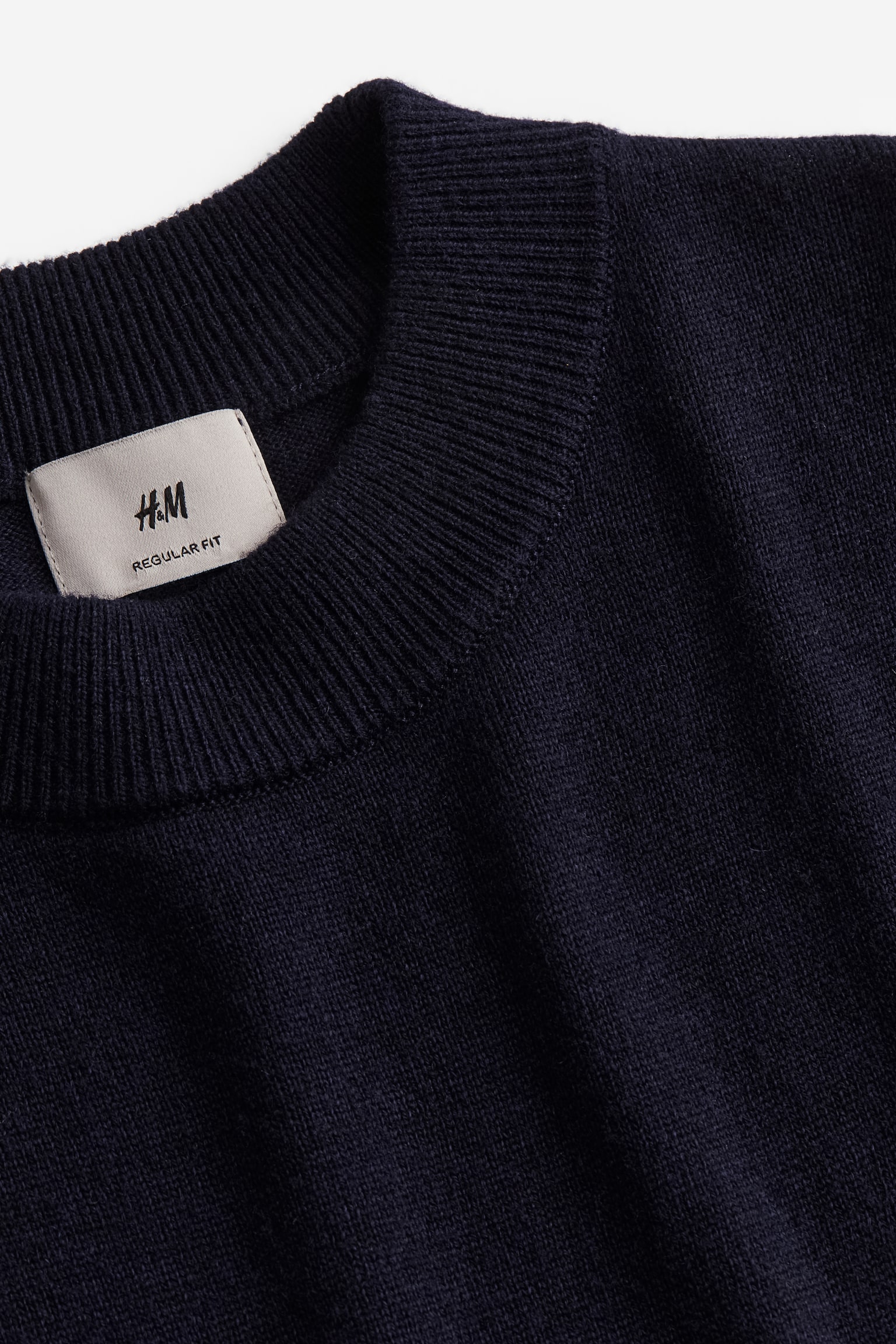 Regular Fit Merino wool-blend jumper - Dark blue/Dark beige marl - 2