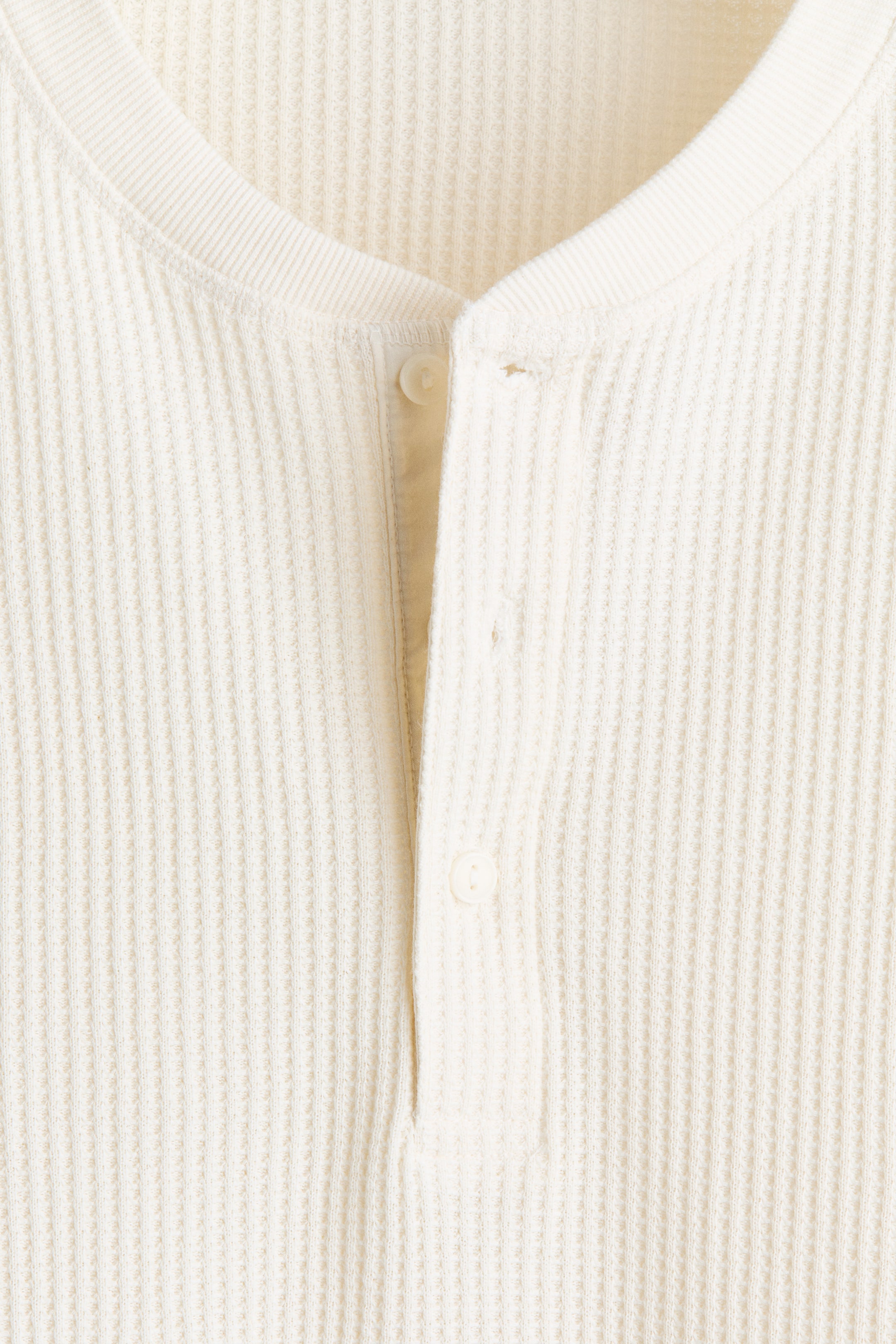Regular-Fit Waffled Henley Shirt