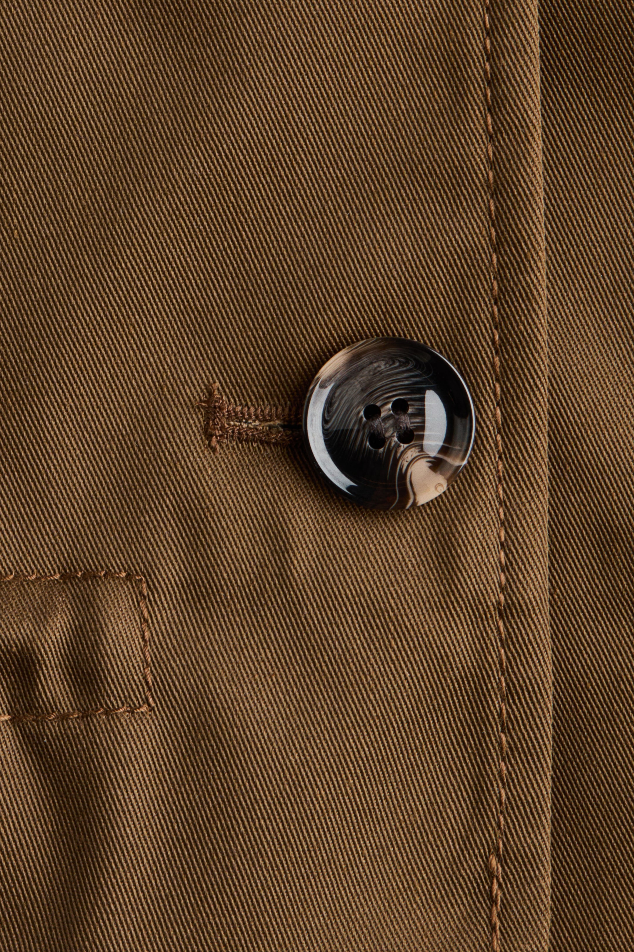 Funnel-Collar Twill Jacket