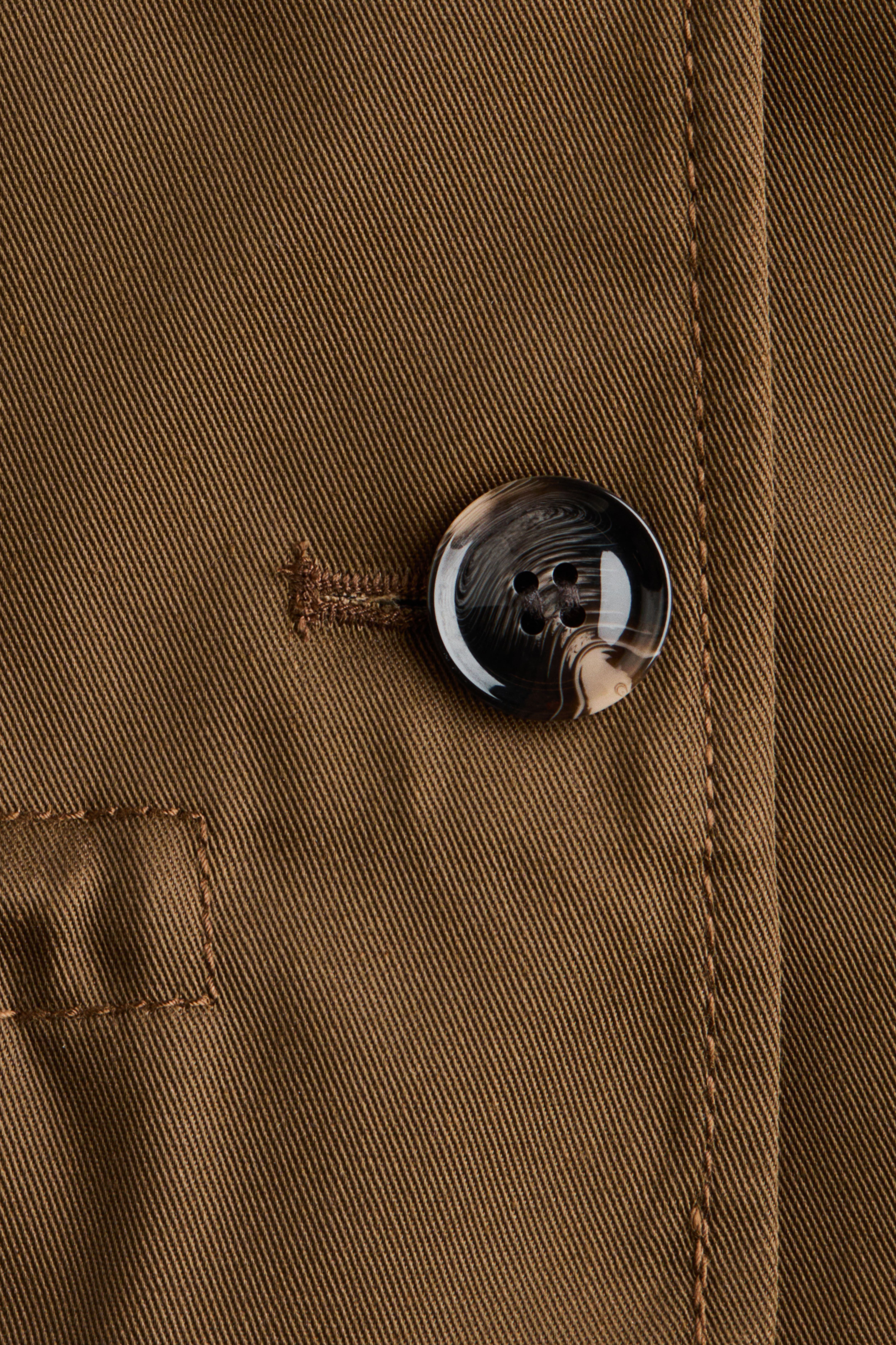 Funnel-Collar Twill Jacket