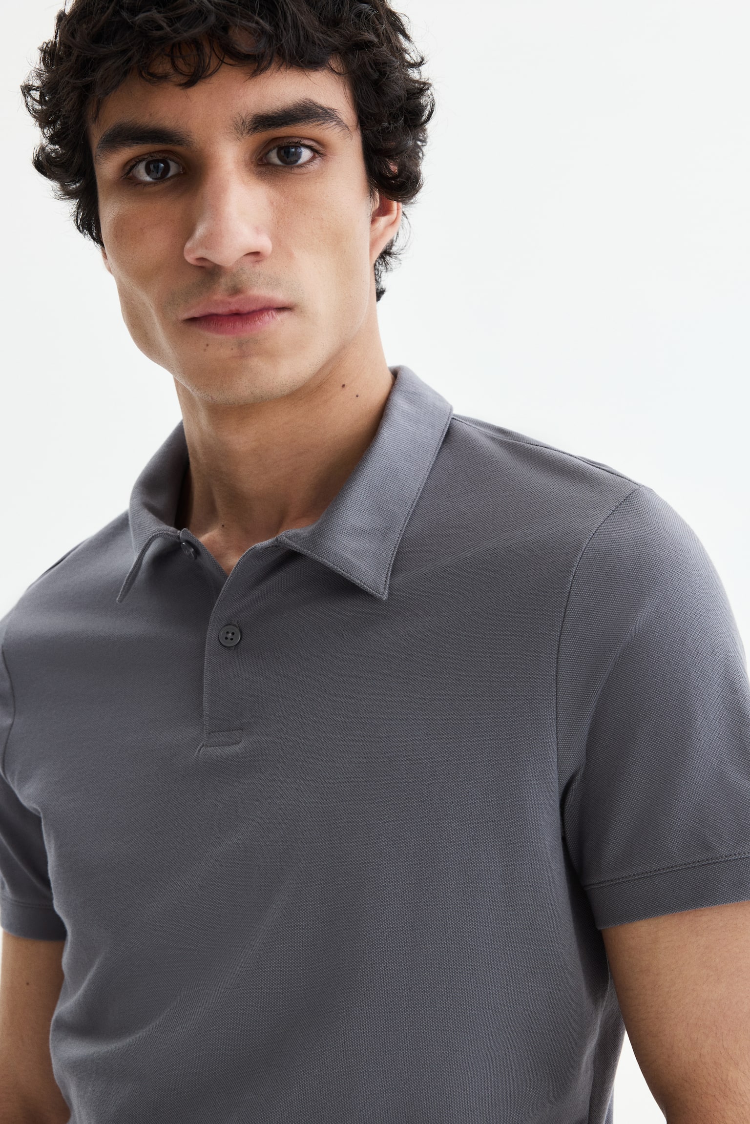 COOLMAX® Slim Fit Polo shirt - Grey/White/Black/Teal - 6