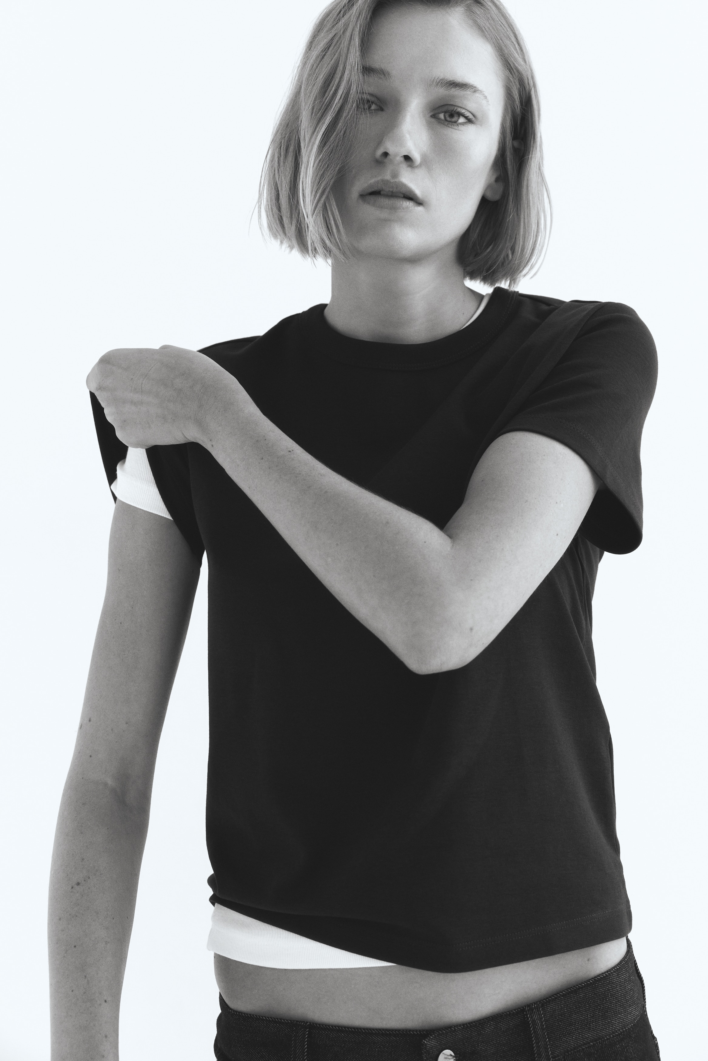 Katoenen T-shirt - Zwart/Wit/Bordeauxrood/Blauw/Rood/Donkergrijs gemêleerd/Oudroze/Marineblauw/gestreept/Zwart/Lichtbeige/zwart gestreept/Wit/zwart gestreept/Zwart/wit gestreept