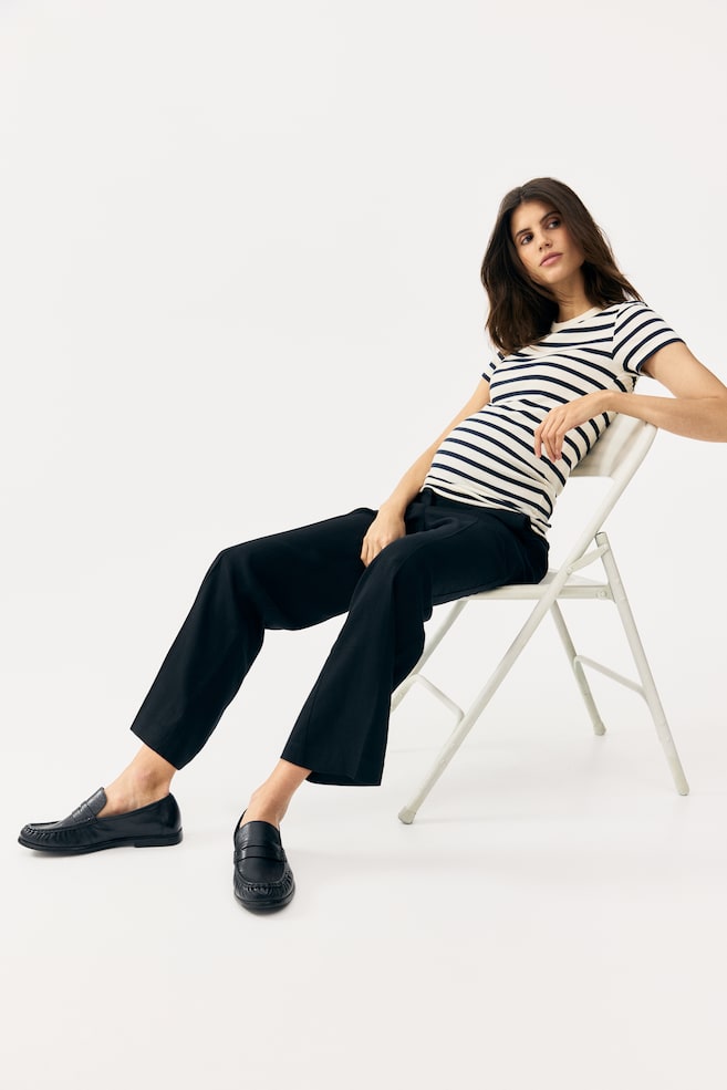 MAMA Linen-Blend Dress Pants - Black/Light beige/Dark brown/Khaki green - 6