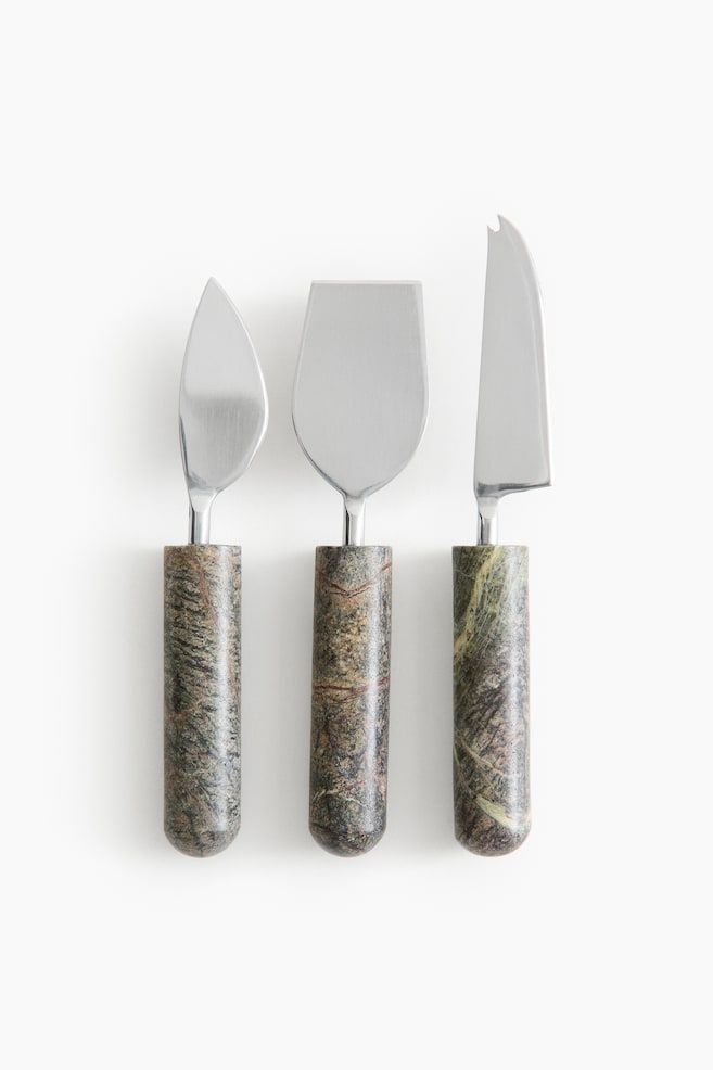 3-Piece Marble Cheese Knife Set