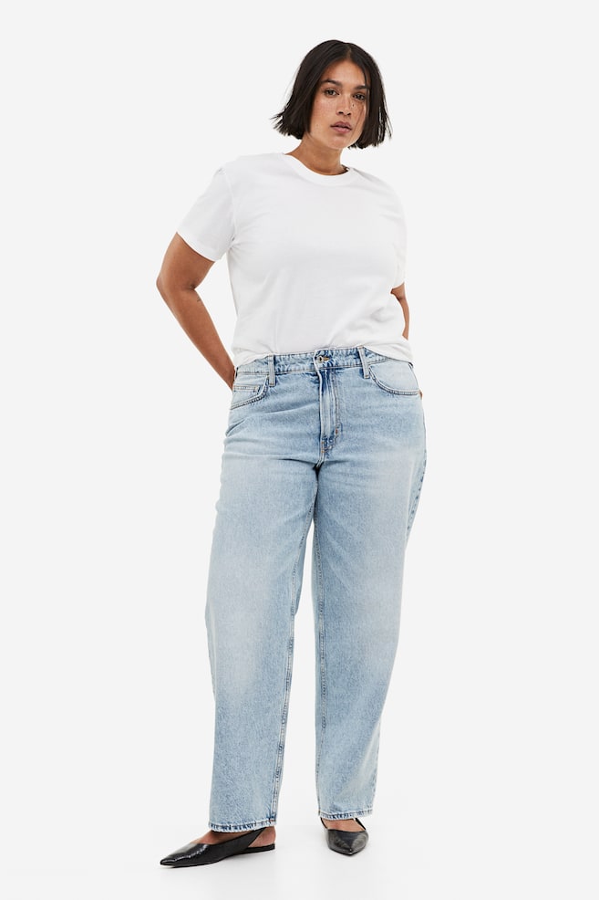 Baggy Low Jeans - Lys denimblå/Mørkebrun/Hvid/Sart denimblå/dc/dc/dc - 1