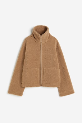 Loose-Fit Teddy Fleece Jacket