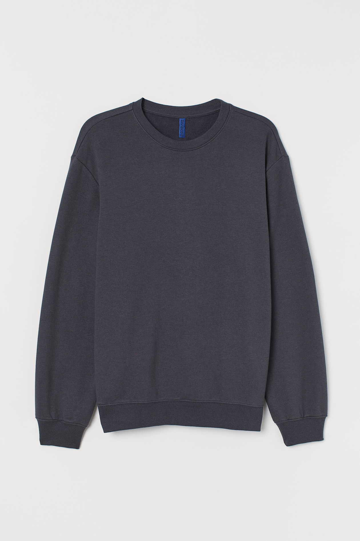 Relaxed Fit Sweatshirt - Round Neck - Long sleeve - Dark gray - Men | H ...