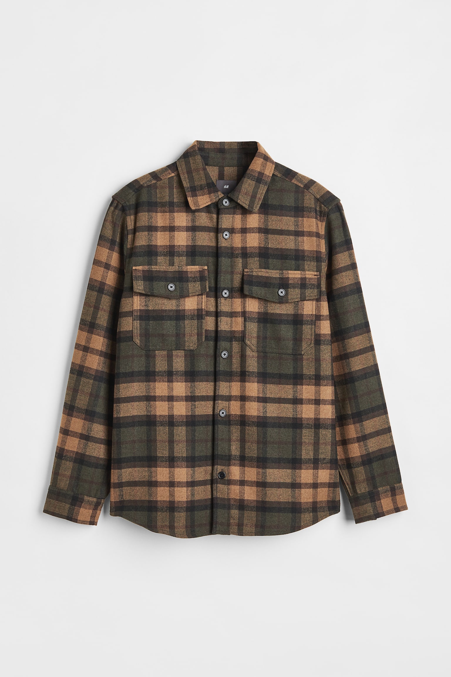 Overshirt - Dark khaki green/Checked