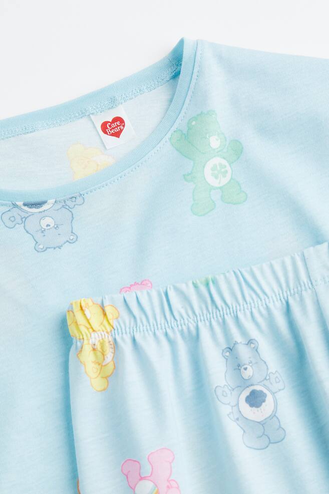 Printed cotton jersey pyjamas - Light blue/Care Bears - 2