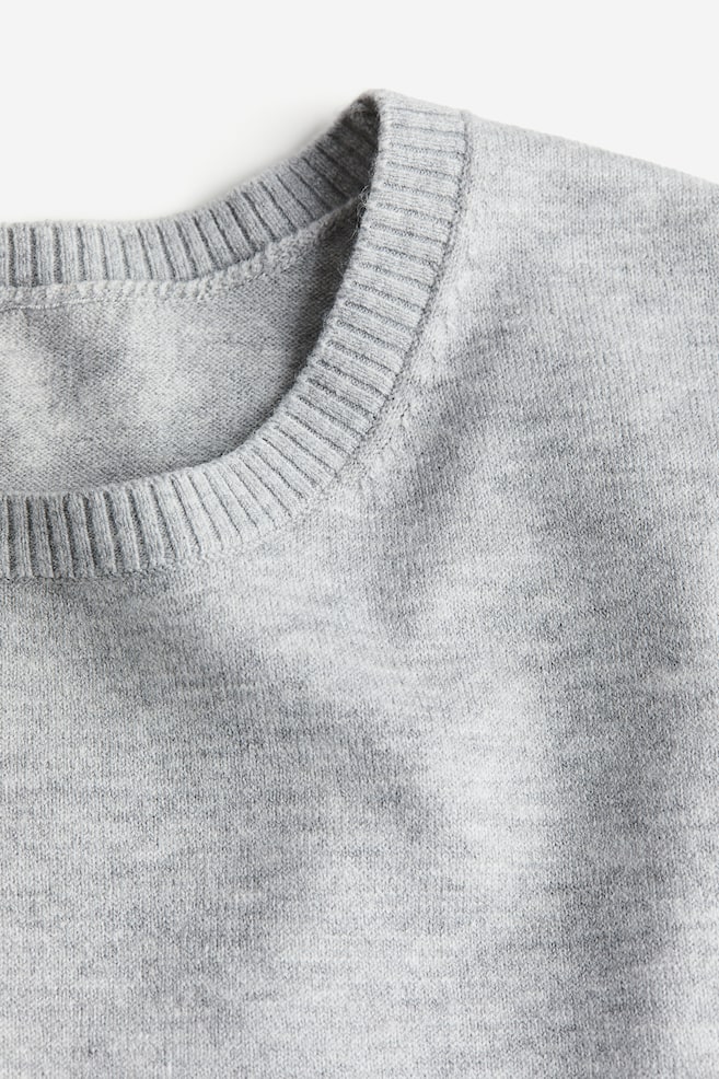 Fine-knit top - Light grey marl - 4
