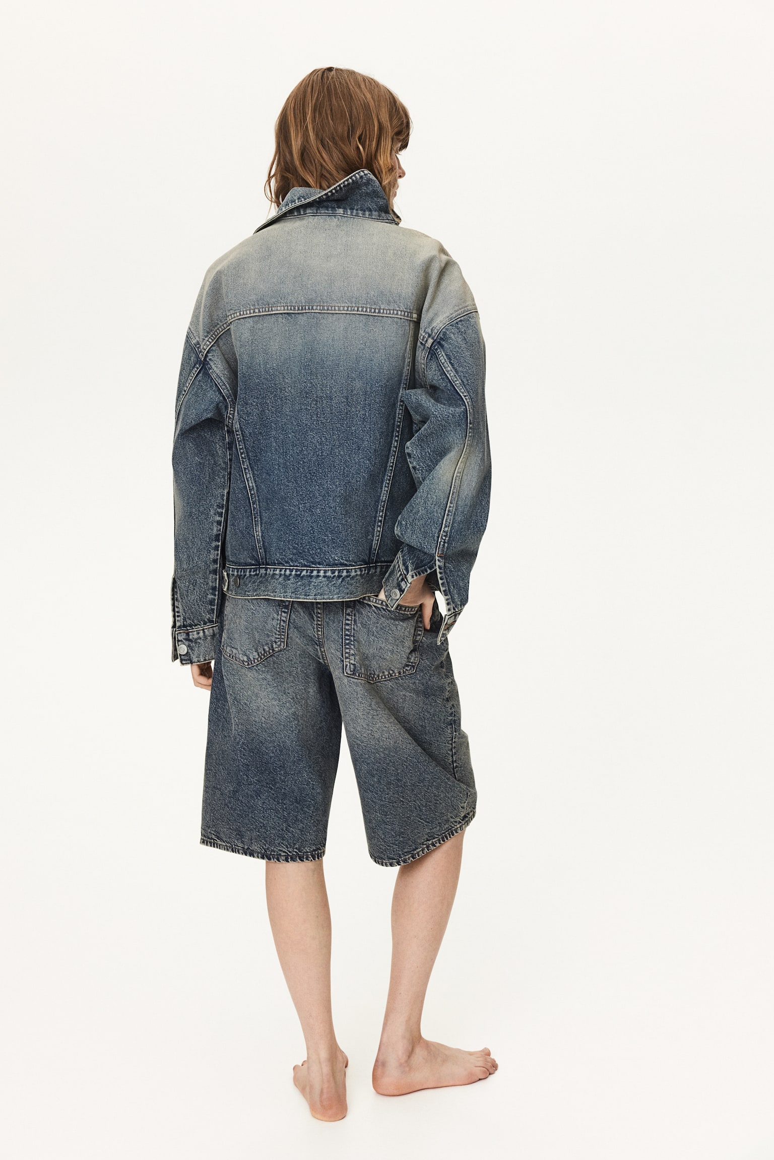 Veste oversize en denim - Bleu denim - 3