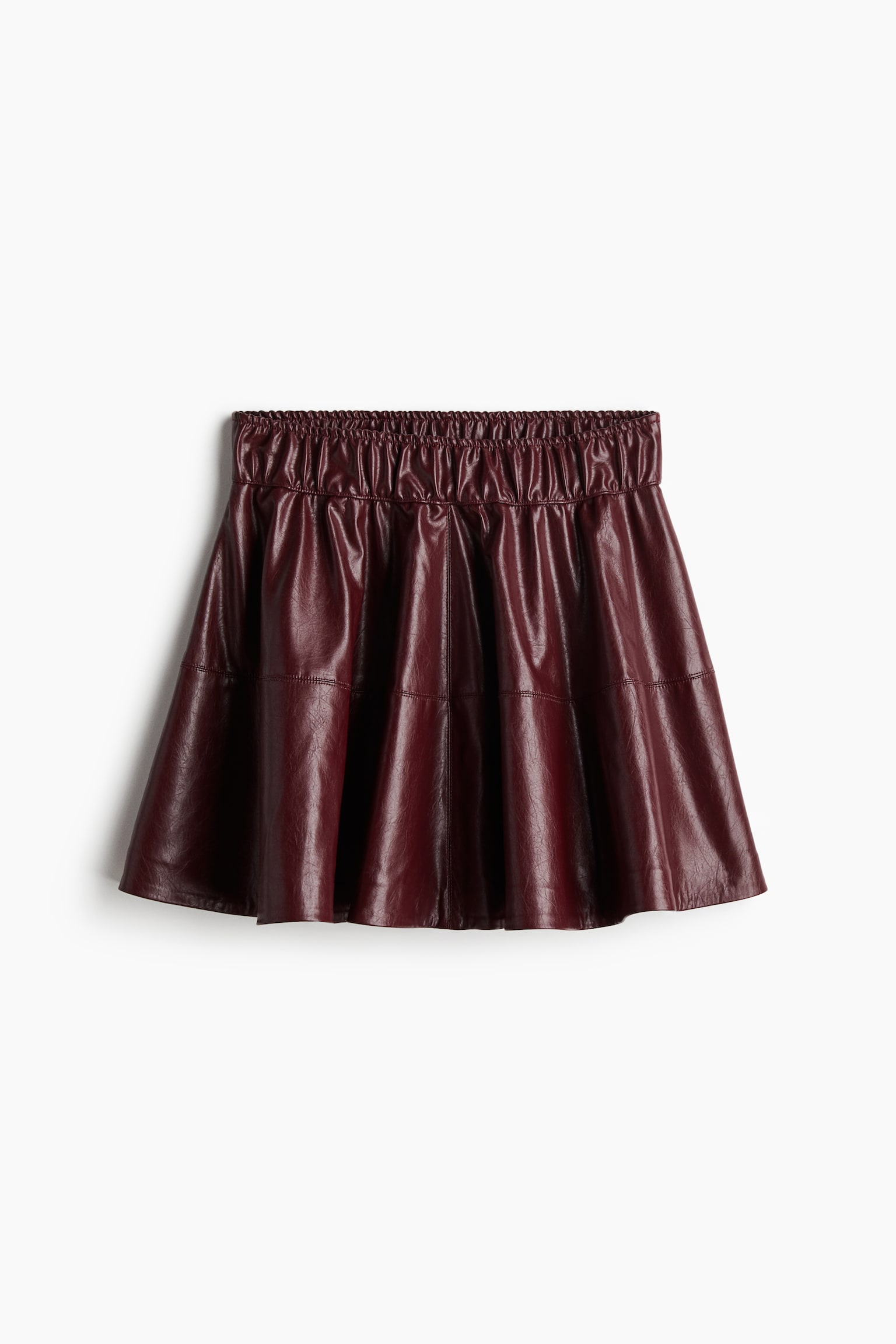 Flared coated skirt - Burgundy/Black - 2