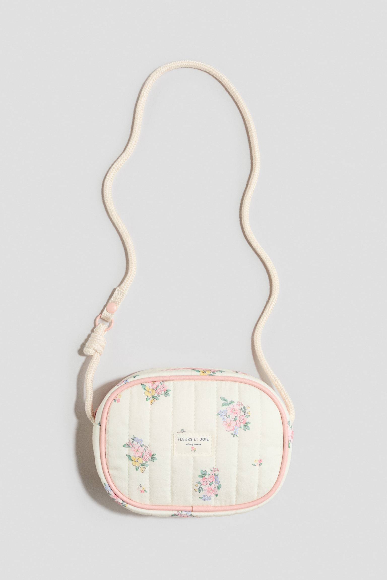 Sac à bandoulière matelassé - Crème/fleuri