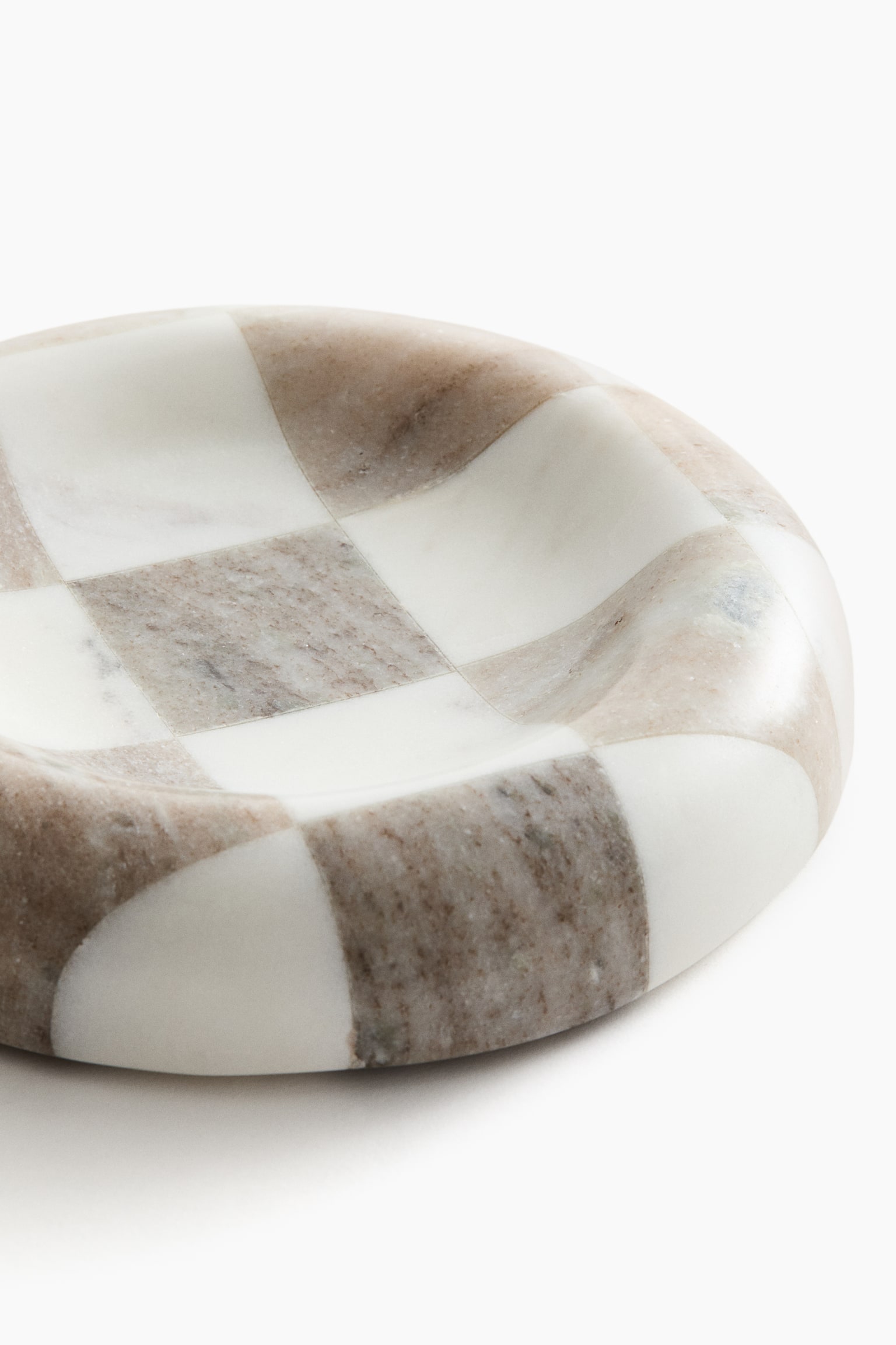 Bandeja mediana de mármol - Beige/Cuadros blancos/Beige/Cuadros negros - 7